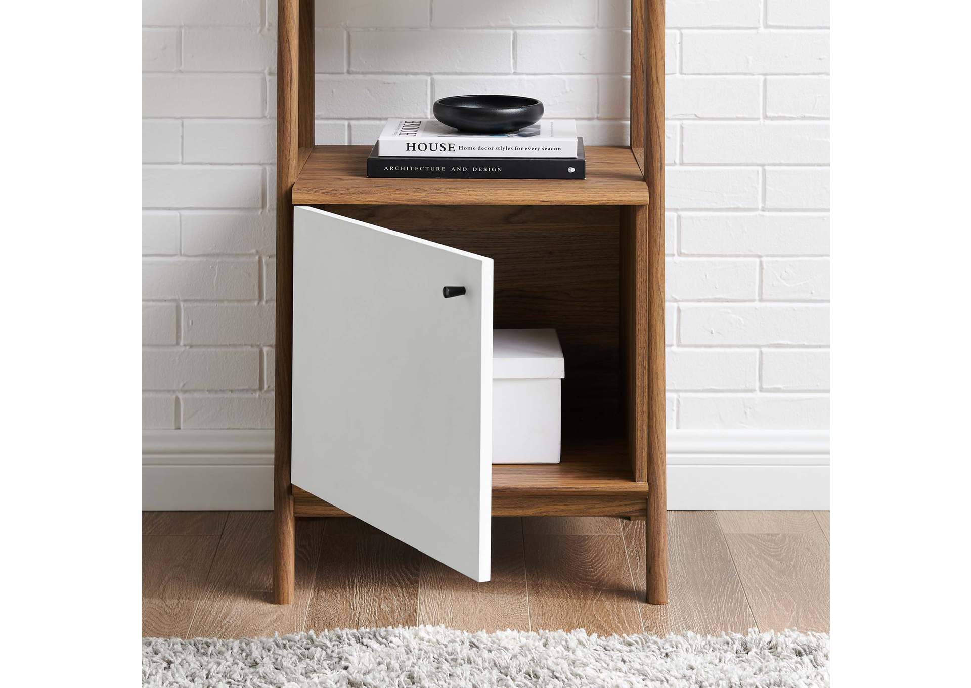 Walnut White Bixby 21" Bookshelf,Modway