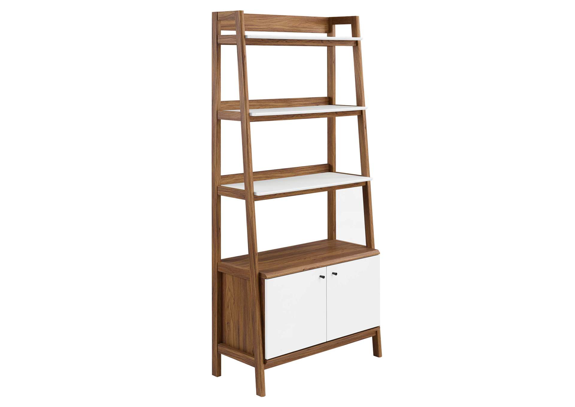 Walnut White Bixby 33" Bookshelf,Modway