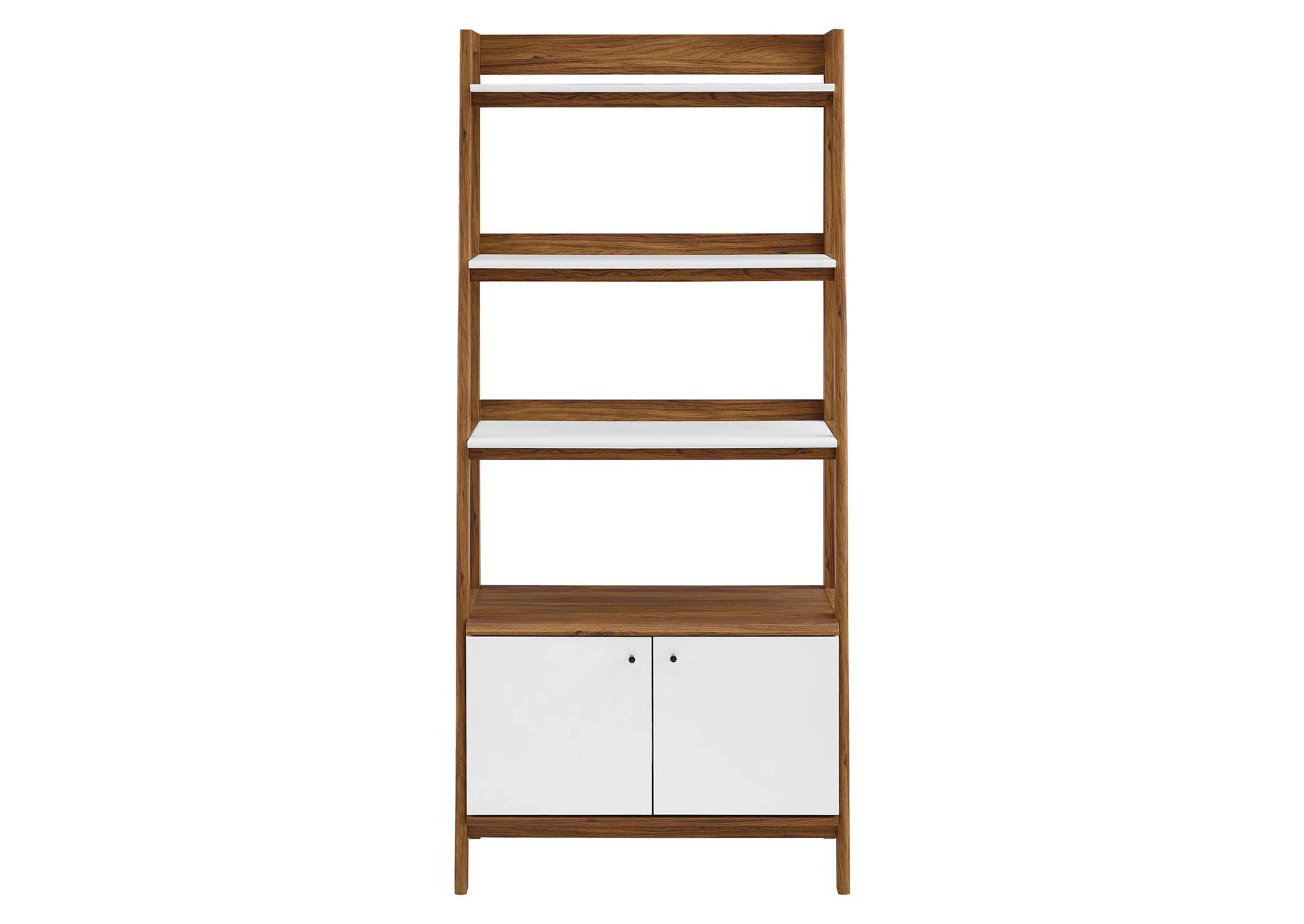 Walnut White Bixby 33" Bookshelf,Modway