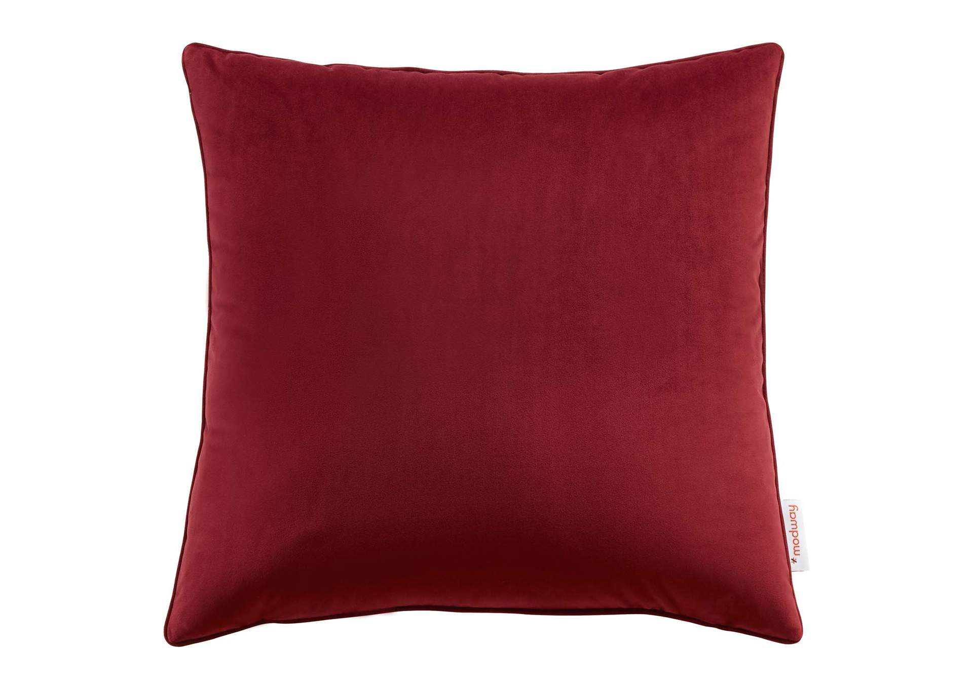 Maroon Enhance 18" Performance Velvet Throw Pillow,Modway