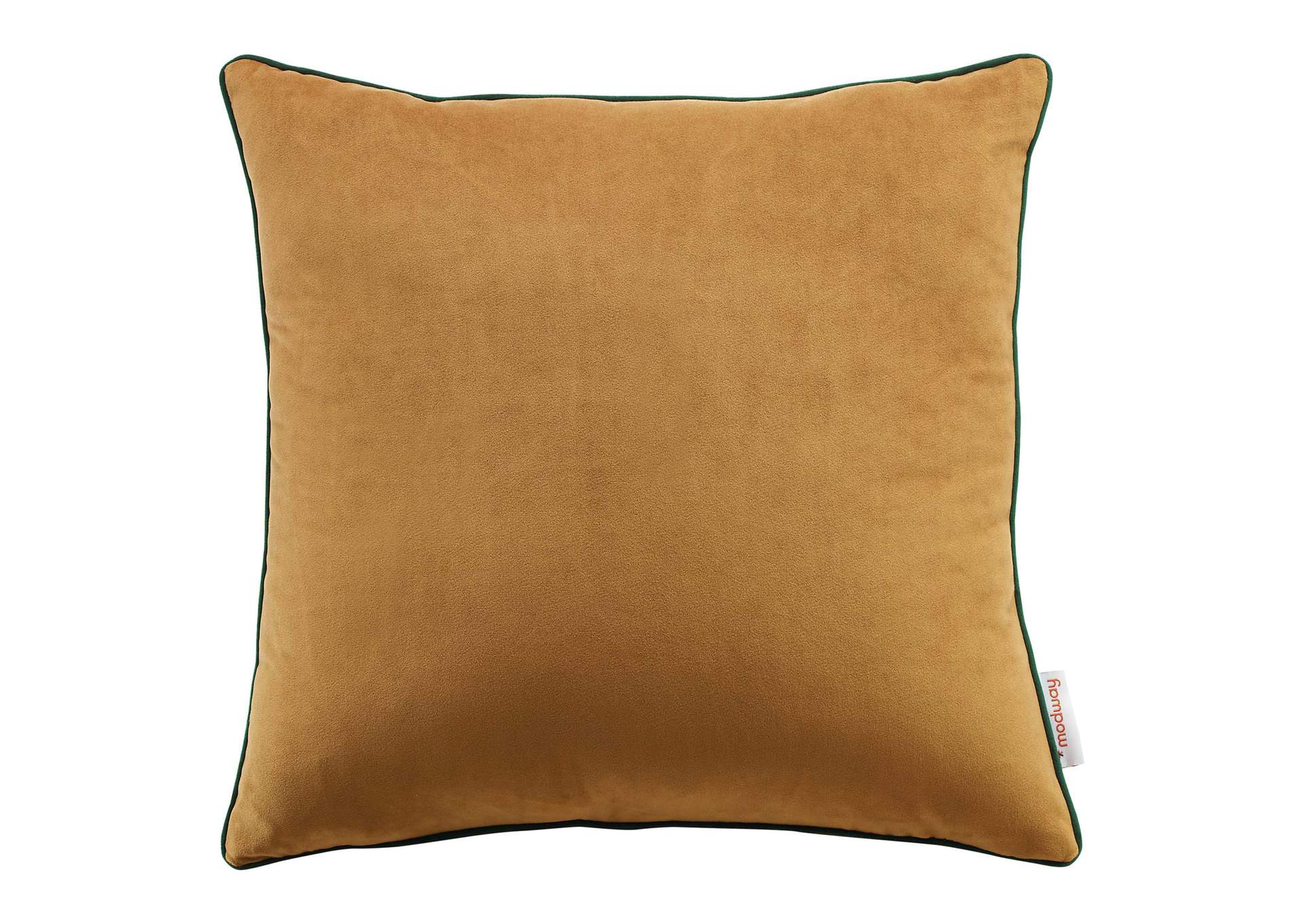 Cognac Green Accentuate 18" Performance Velvet Throw Pillow,Modway