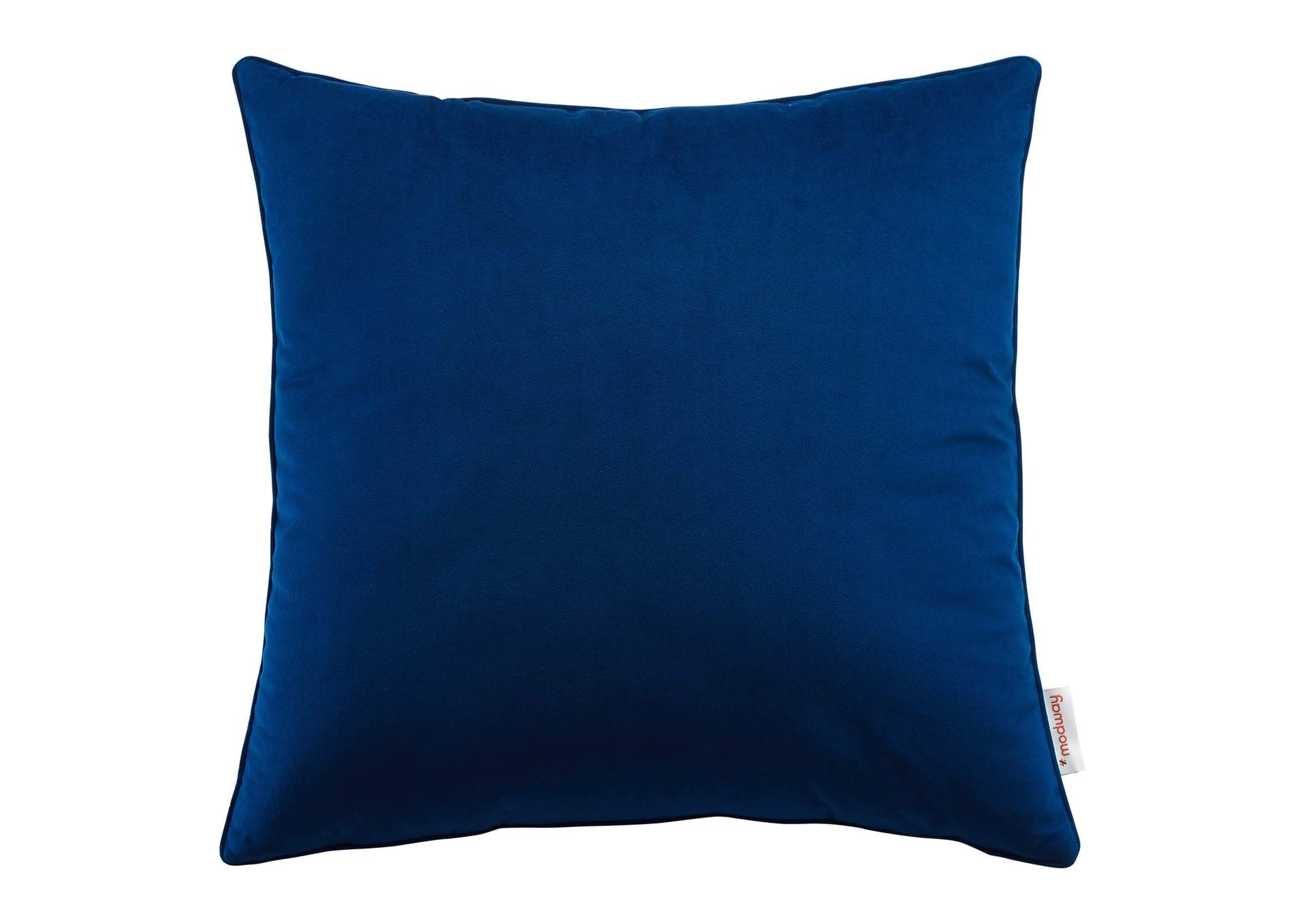 Navy Enhance 20" Performance Velvet Throw Pillow,Modway