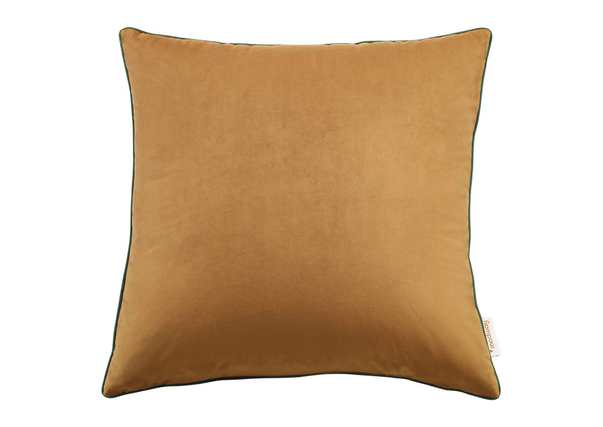 Cognac Green Accentuate 20" Performance Velvet Throw Pillow,Modway