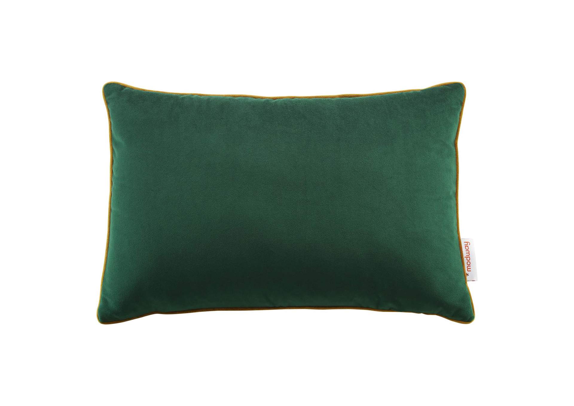 Green Cognac Accentuate 18" Lumbar Performance Velvet Throw Pillow,Modway