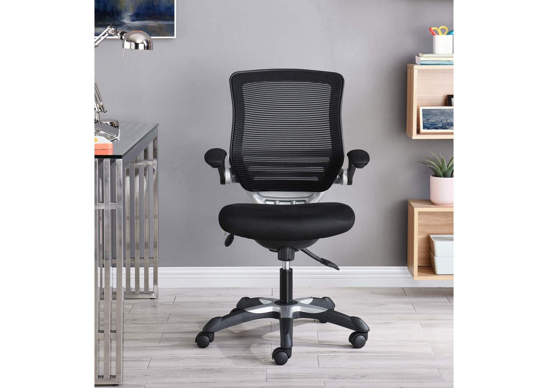 Black Edge Mesh Office Chair,Modway