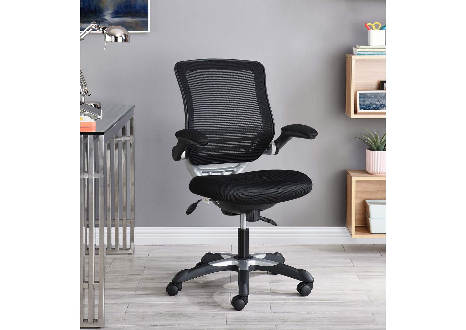 Black Edge Mesh Office Chair,Modway