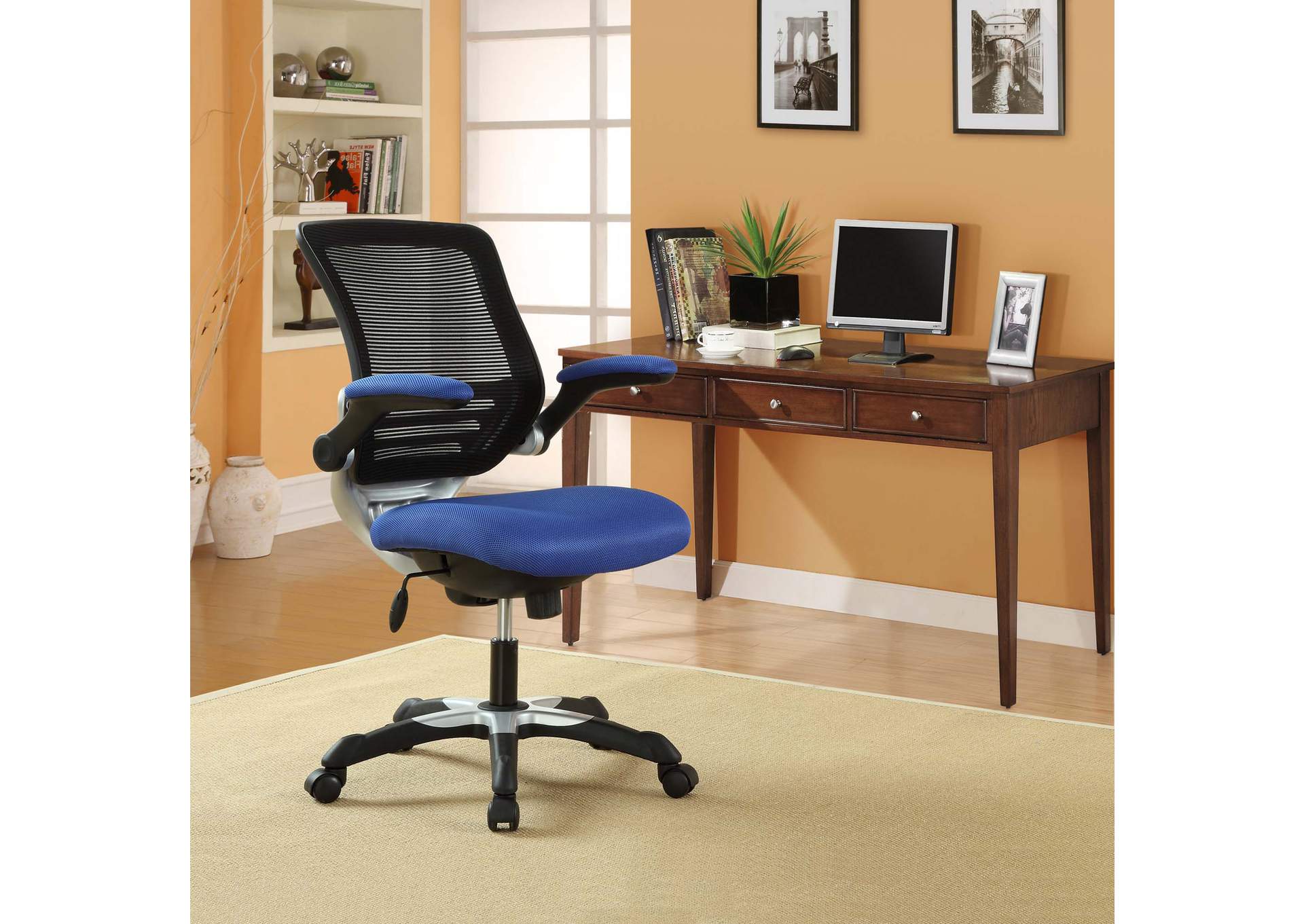 Blue Edge Mesh Office Chair,Modway