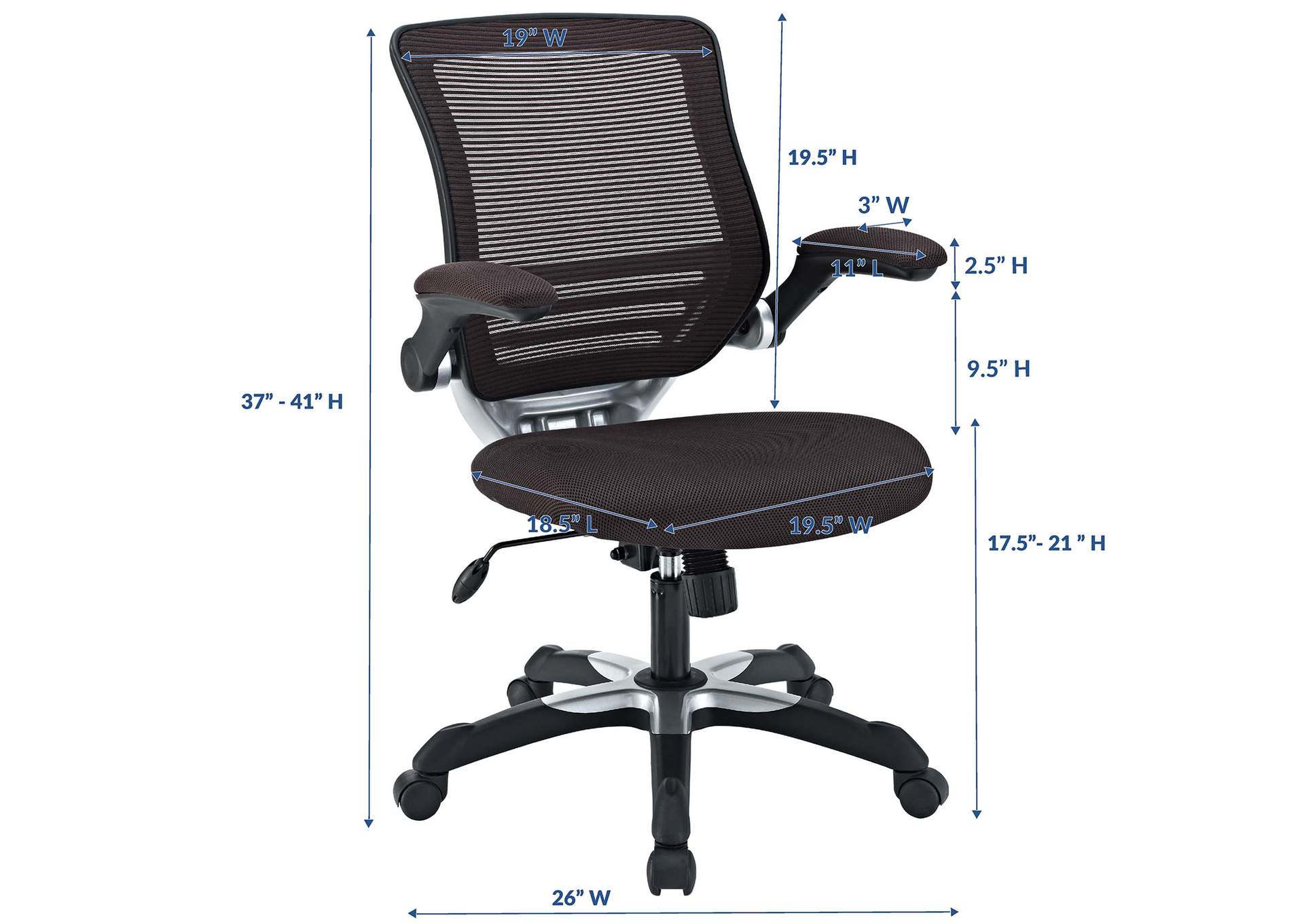 Brown Edge Mesh Office Chair,Modway