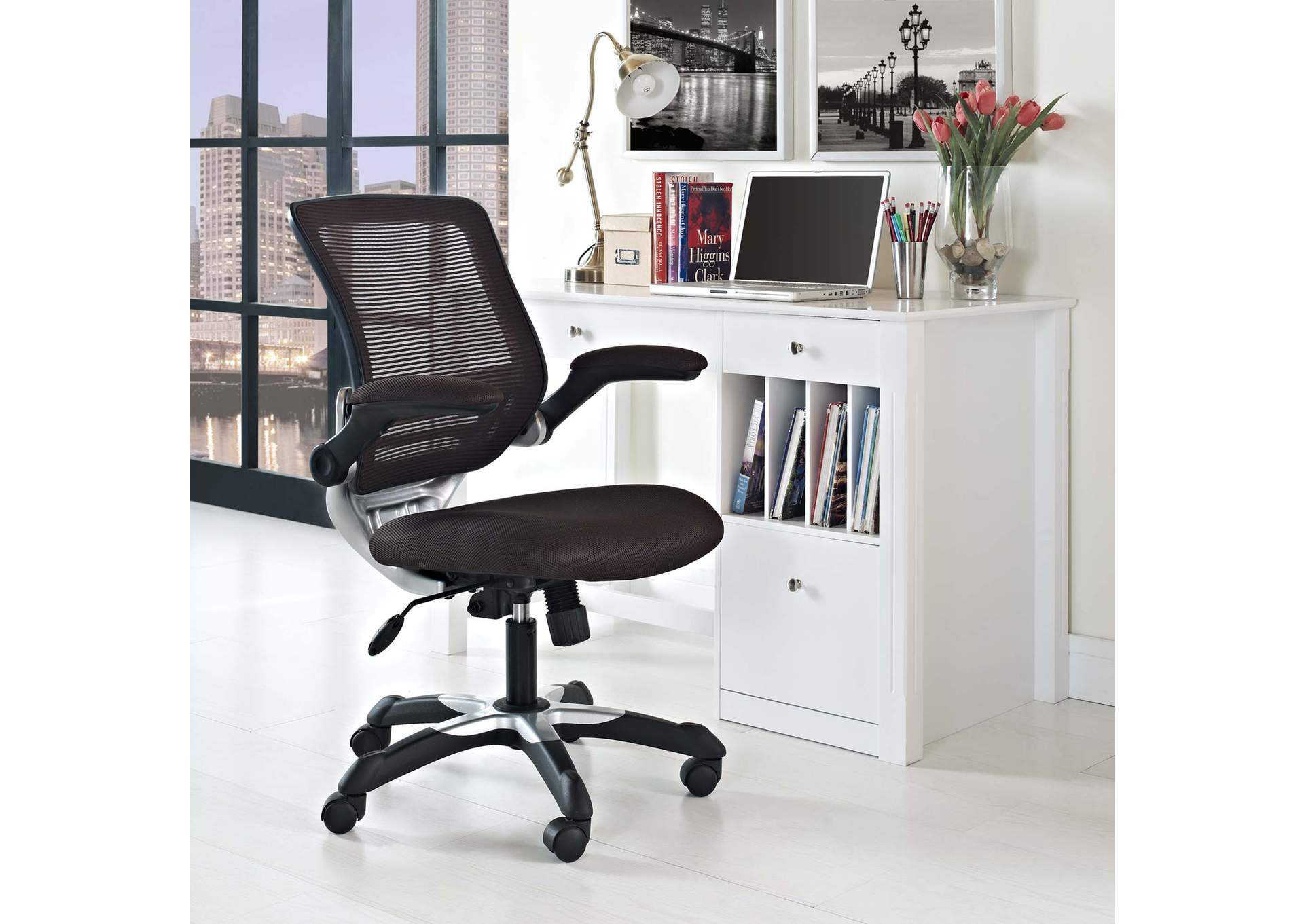 Brown Edge Mesh Office Chair,Modway