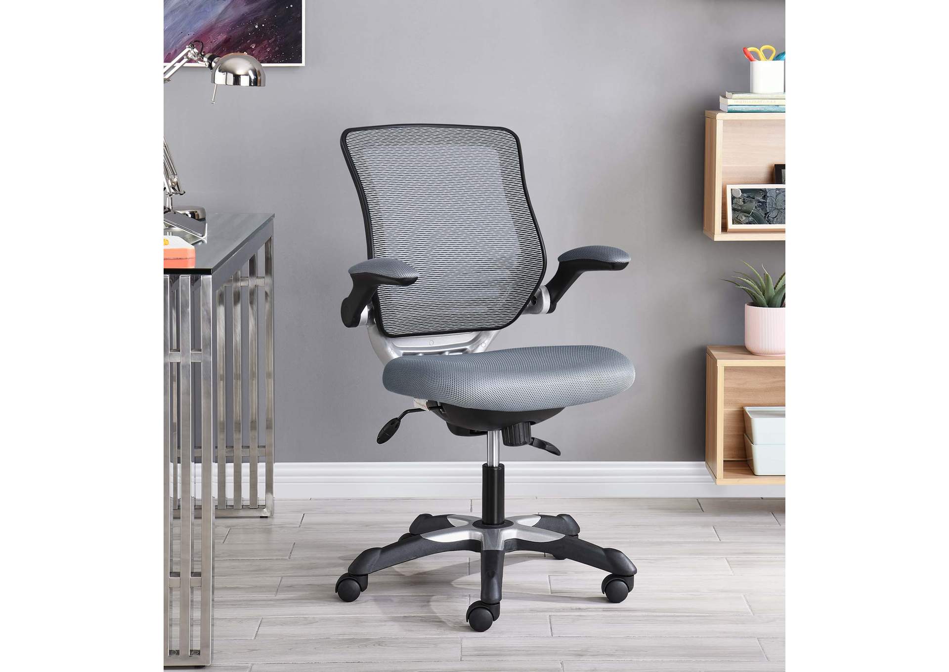 Gray Edge Mesh Office Chair,Modway