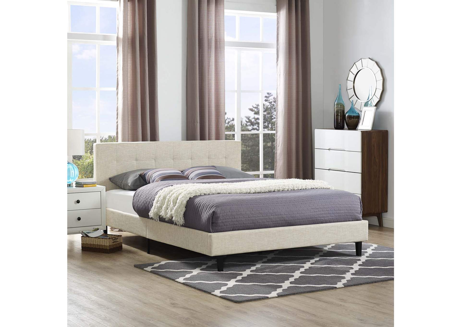 Beige Linnea Full Bed,Modway