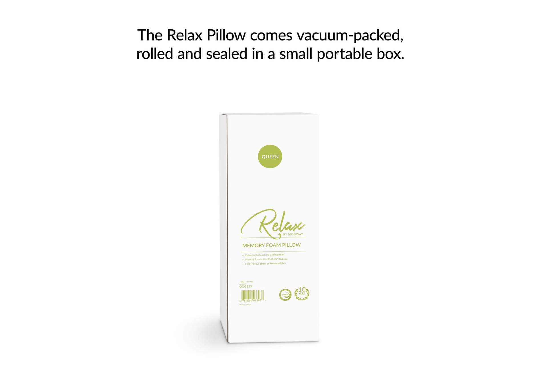 White Relax Standard/Queen Size Pillow,Modway