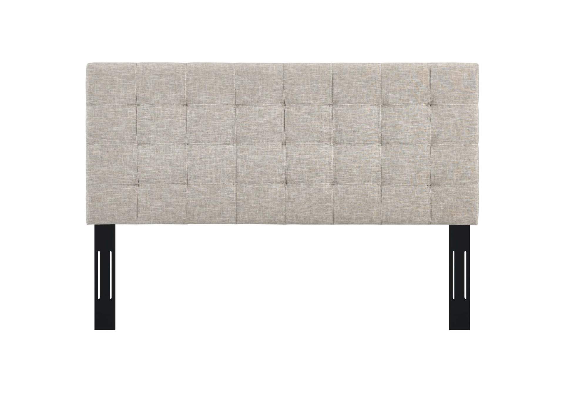 Paisley Beige Tufted King and California King Upholstered Linen Fabric Headboard,Modway