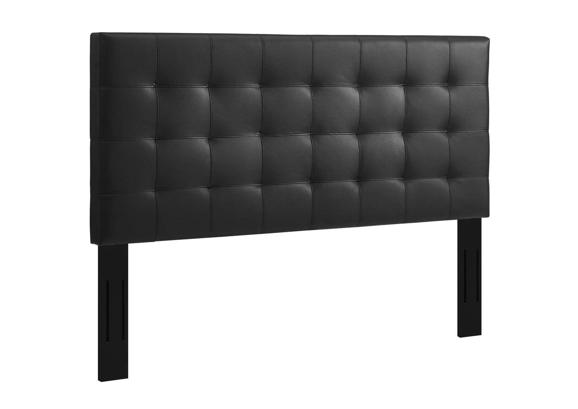 Paisley Black Tufted King and California King Upholstered Faux Leather Headboard,Modway
