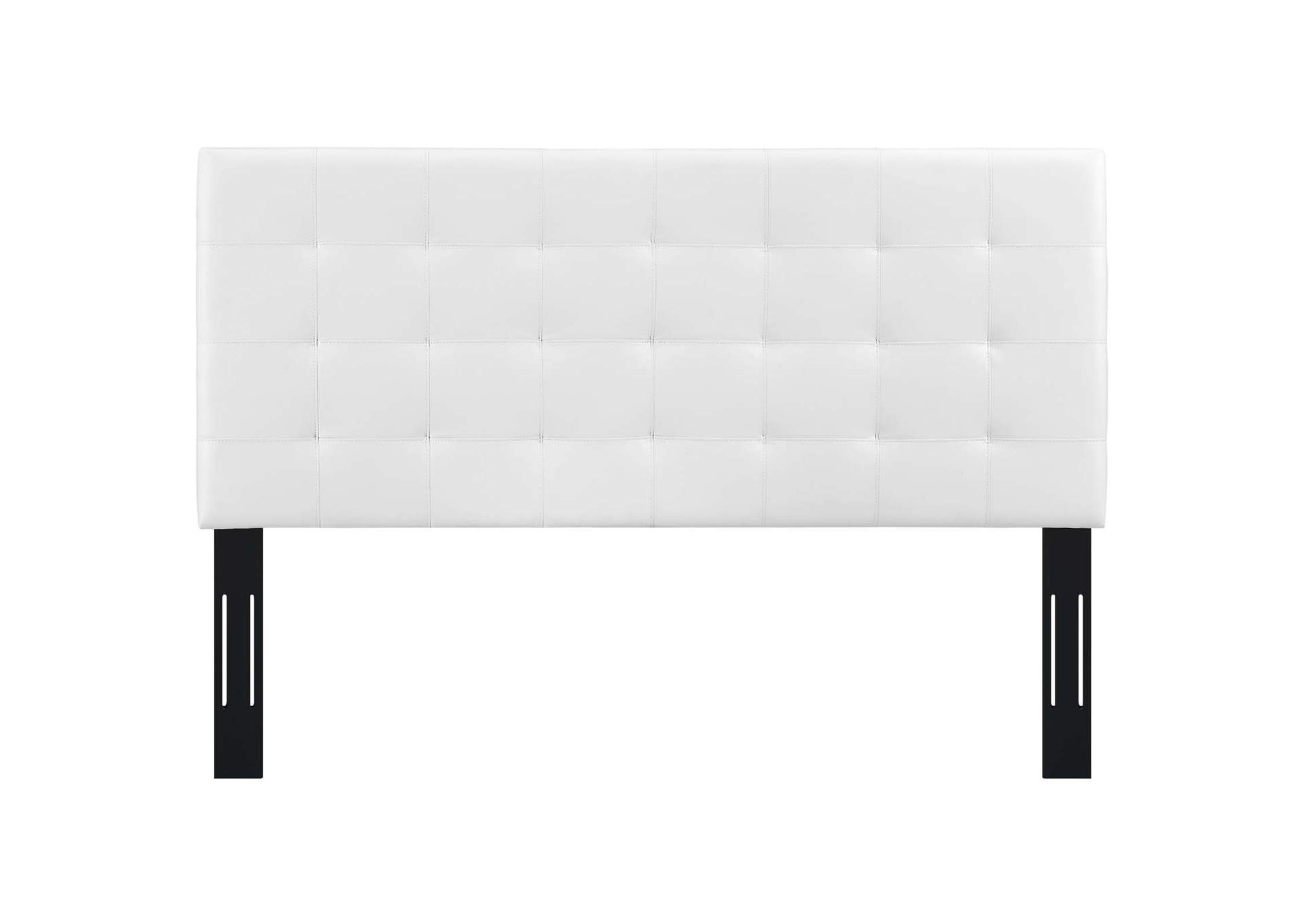 Paisley White Tufted King and California King Upholstered Faux Leather Headboard,Modway