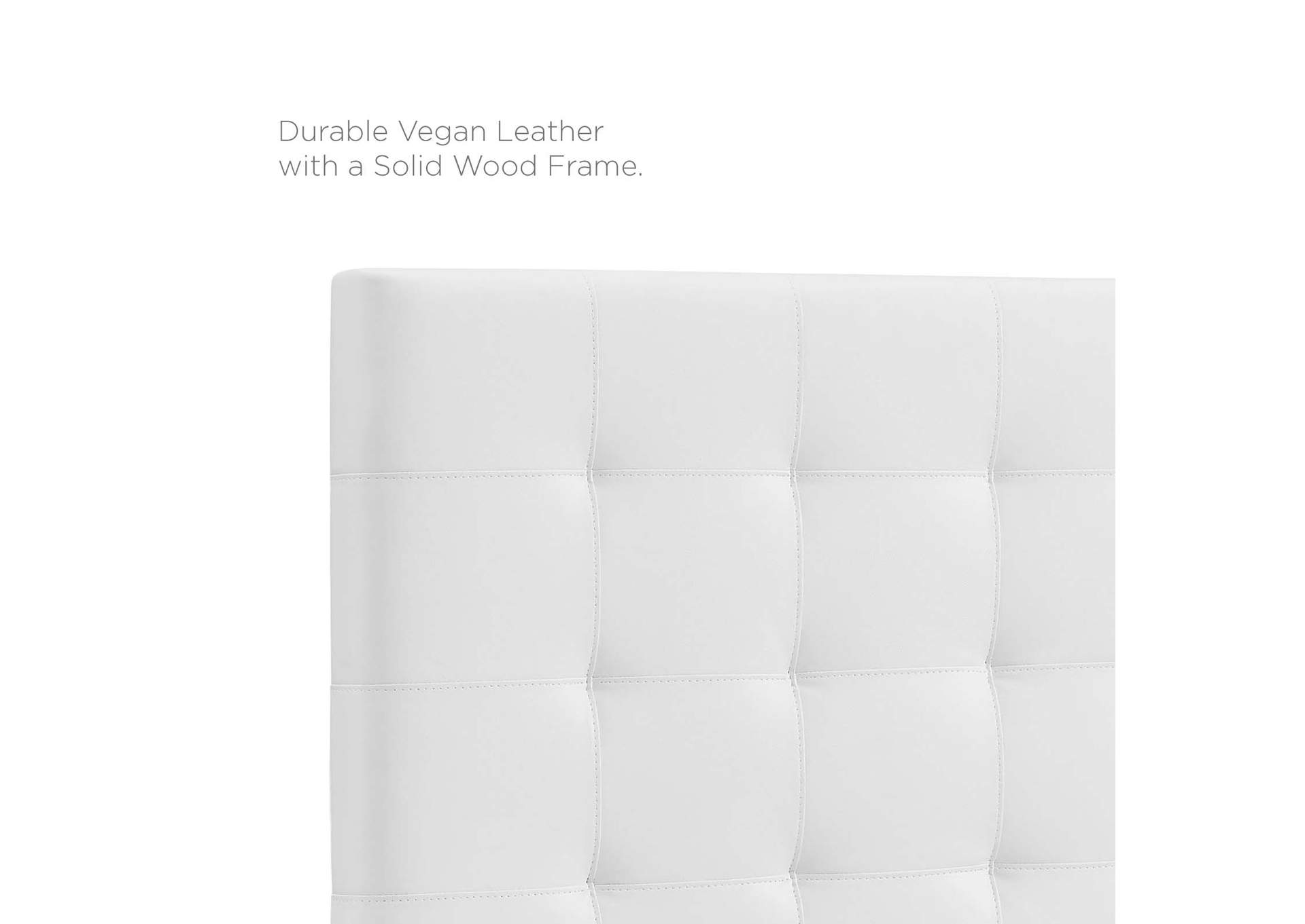 Paisley White Tufted King and California King Upholstered Faux Leather Headboard,Modway