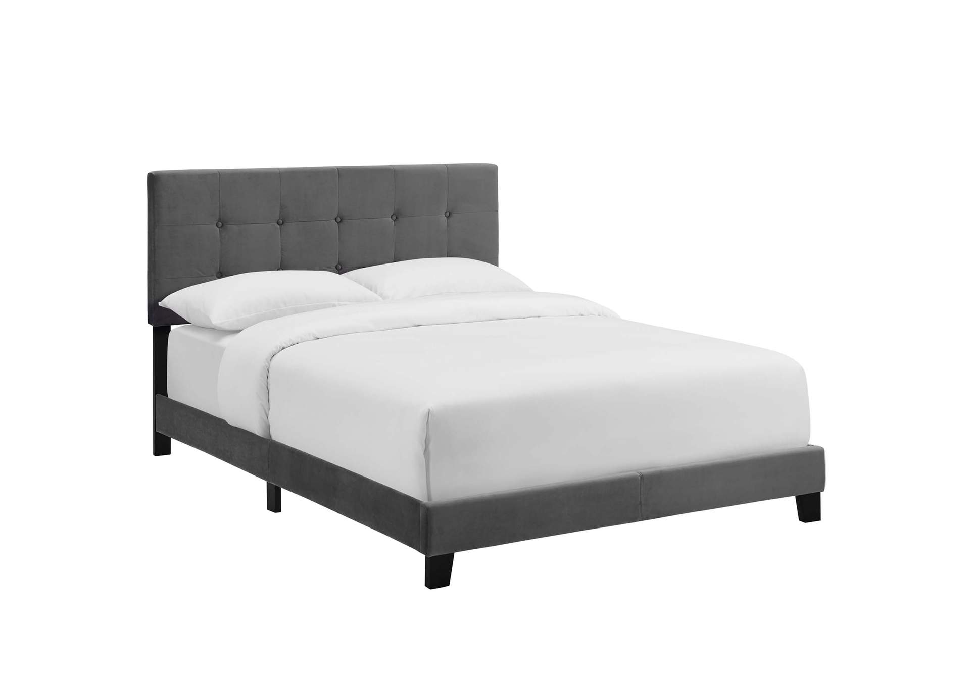 Gray Amira Full Performance Velvet Bed,Modway