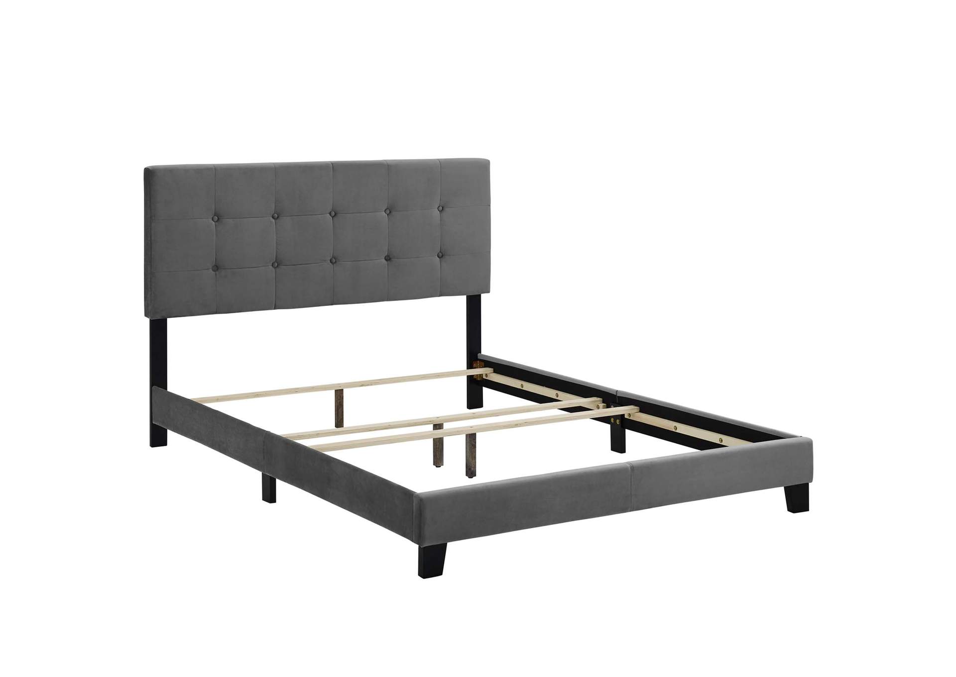 Gray Amira Full Performance Velvet Bed,Modway