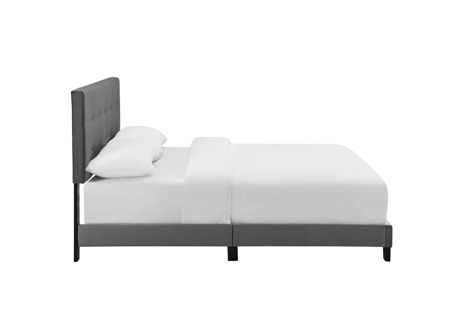 Gray Amira Full Performance Velvet Bed,Modway