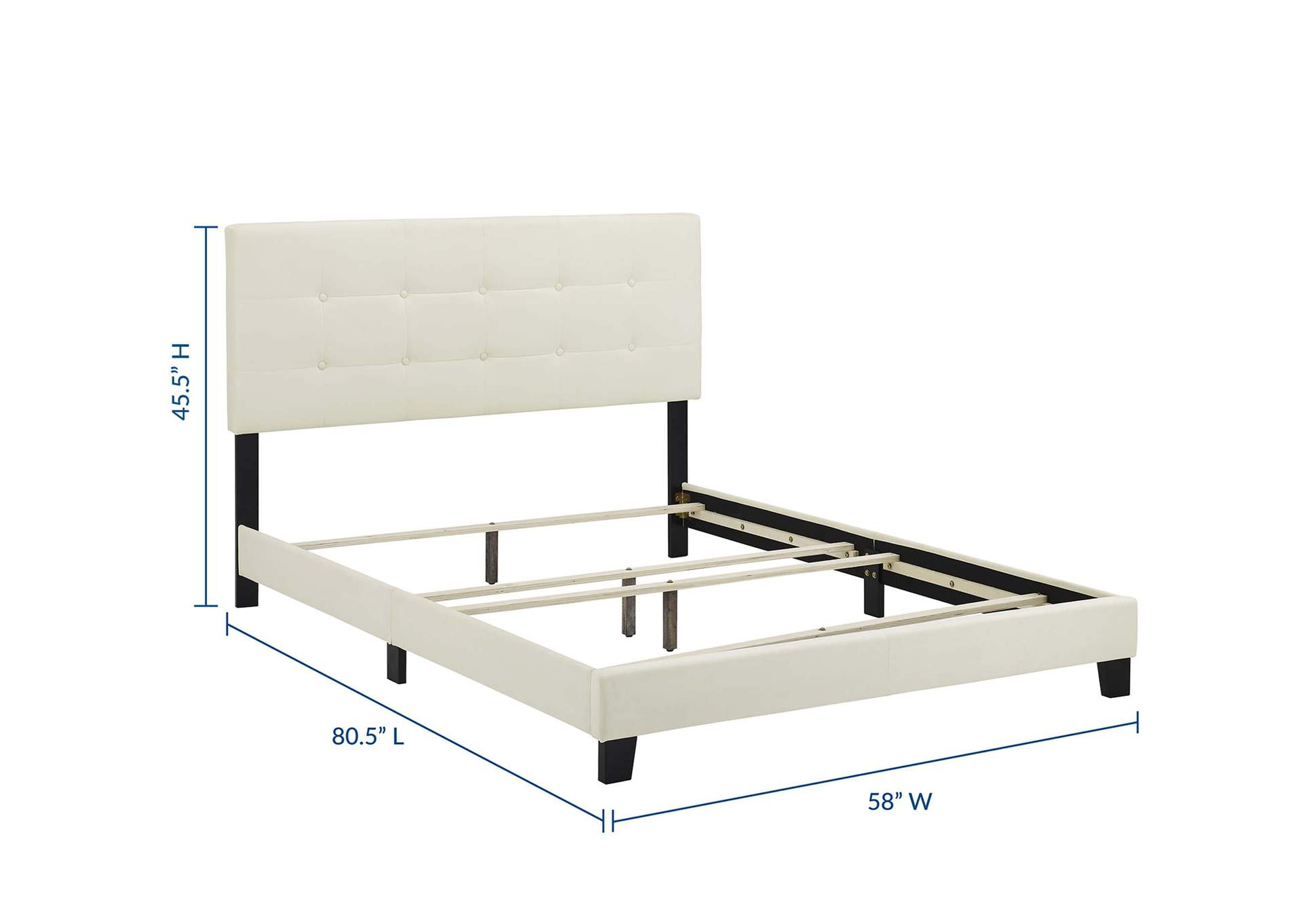 Ivory Amira Full Performance Velvet Bed,Modway