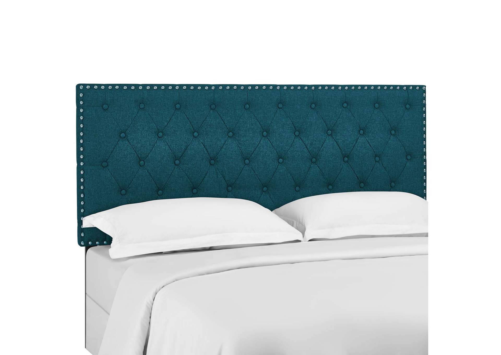 Helena Teal Tufted King and California King Upholstered Linen Fabric Headboard,Modway