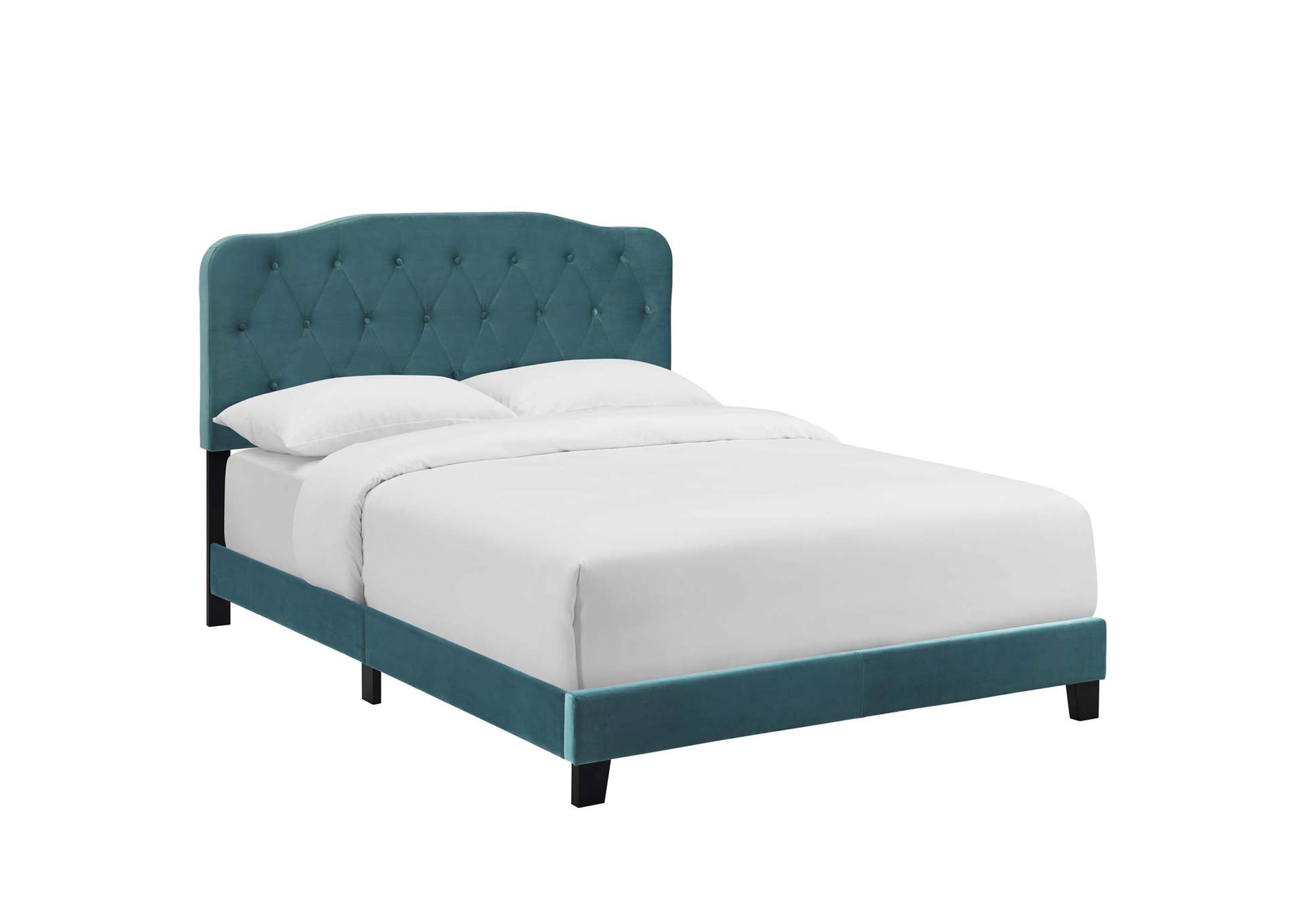 Sea Blue Amelia Full Performance Velvet Bed,Modway