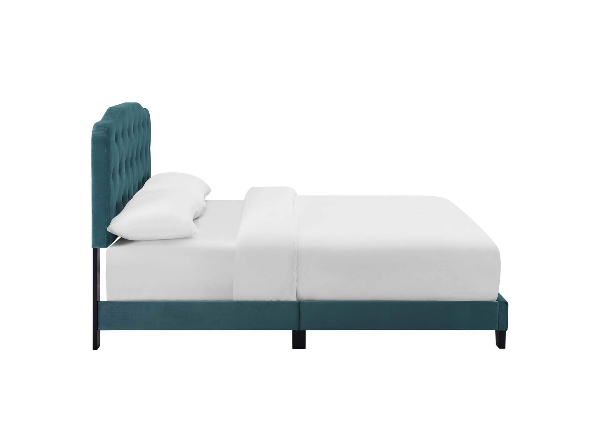 Sea Blue Amelia Full Performance Velvet Bed,Modway