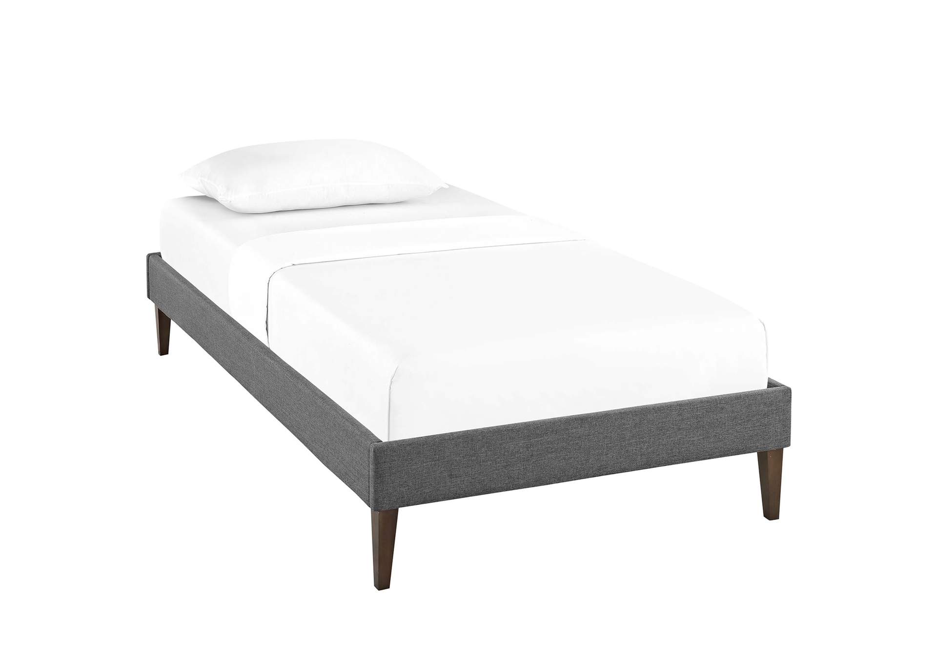 Gray Tessie Twin Bed - Fabric Frame with Squared Tapered Legs,Modway