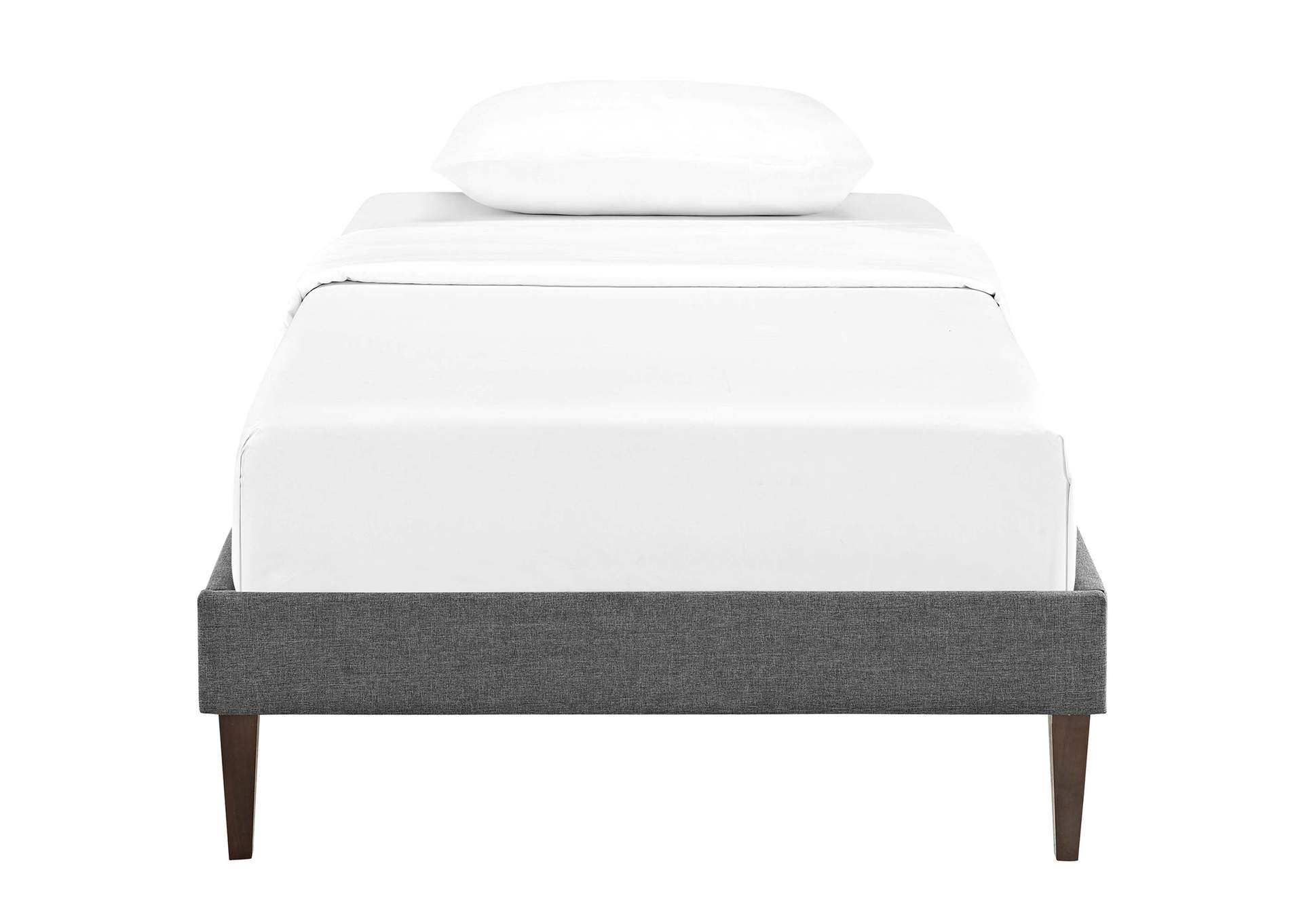 Gray Tessie Twin Bed - Fabric Frame with Squared Tapered Legs,Modway