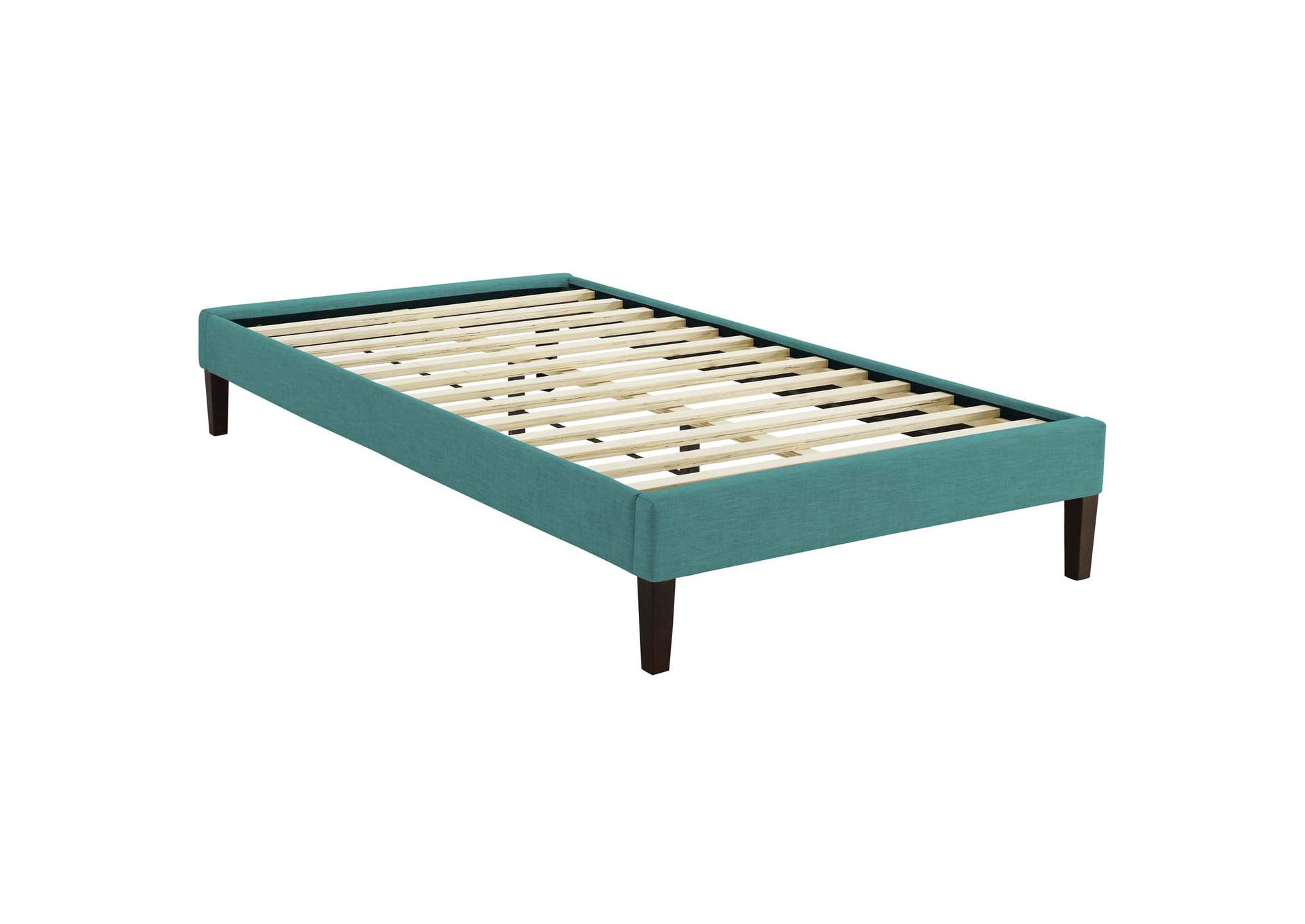 Teal Tessie Twin Bed - Fabric Frame with Squared Tapered Legs,Modway