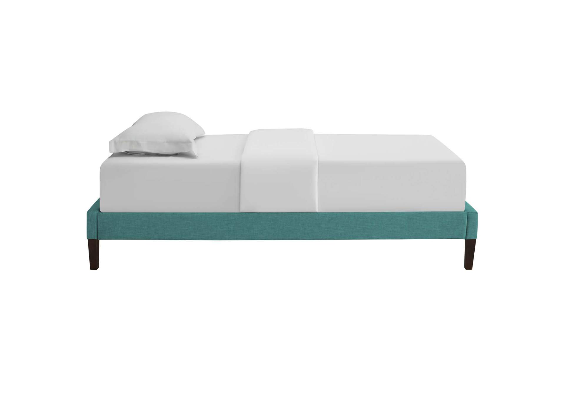 Teal Tessie Twin Bed - Fabric Frame with Squared Tapered Legs,Modway