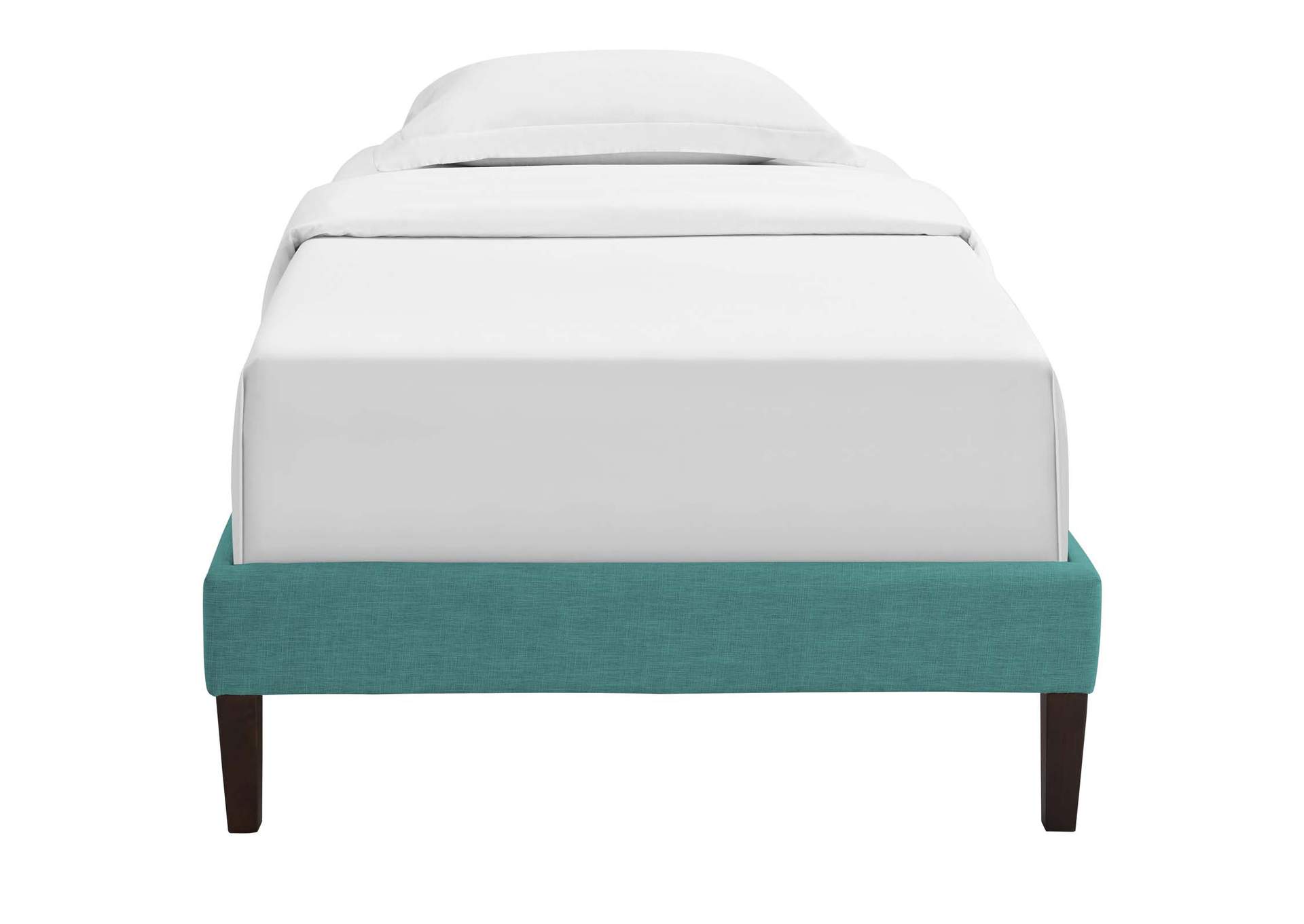 Teal Tessie Twin Bed - Fabric Frame with Squared Tapered Legs,Modway