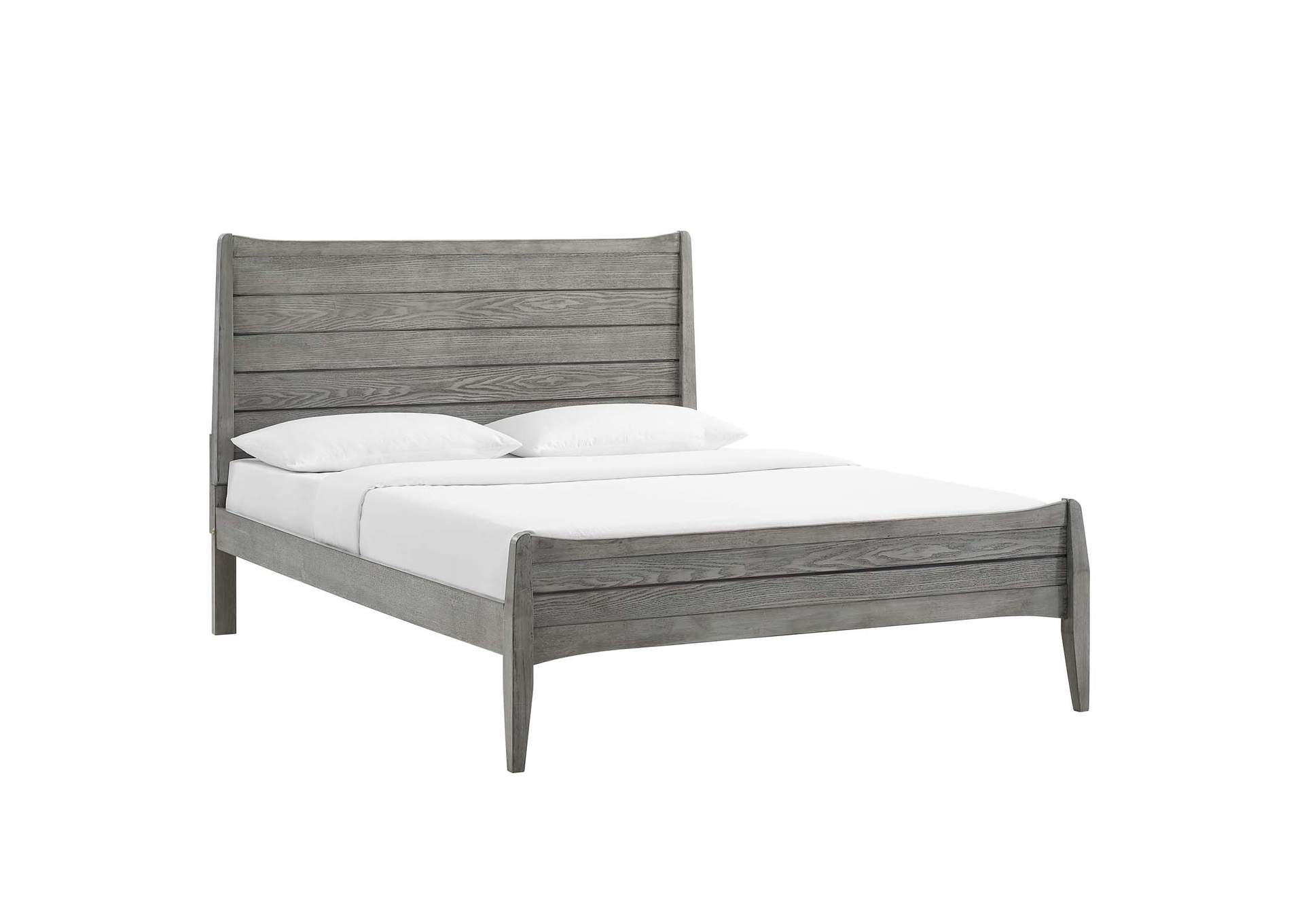 Gray Georgia Full Wood Platform Bed,Modway