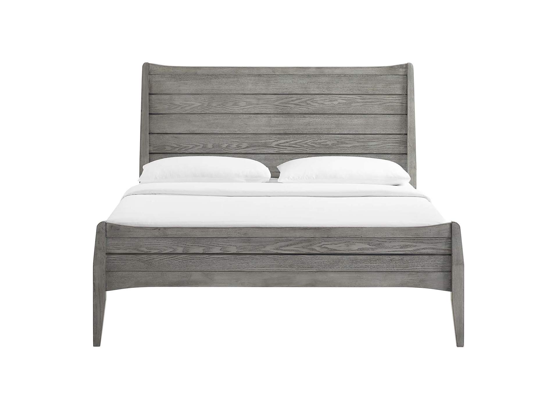 Gray Georgia Full Wood Platform Bed,Modway