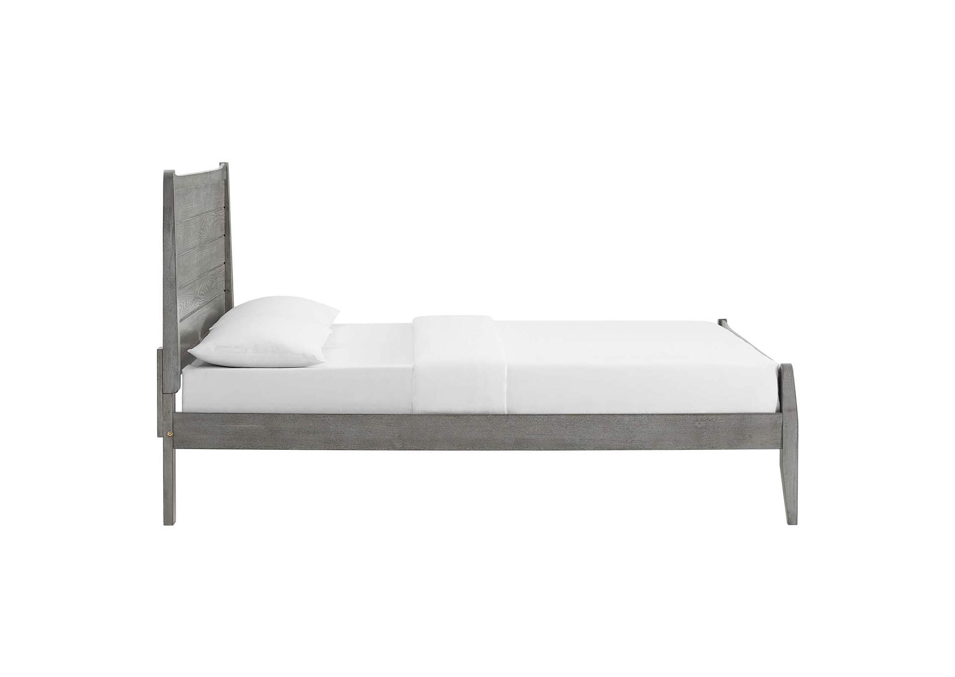 Gray Georgia Full Wood Platform Bed,Modway