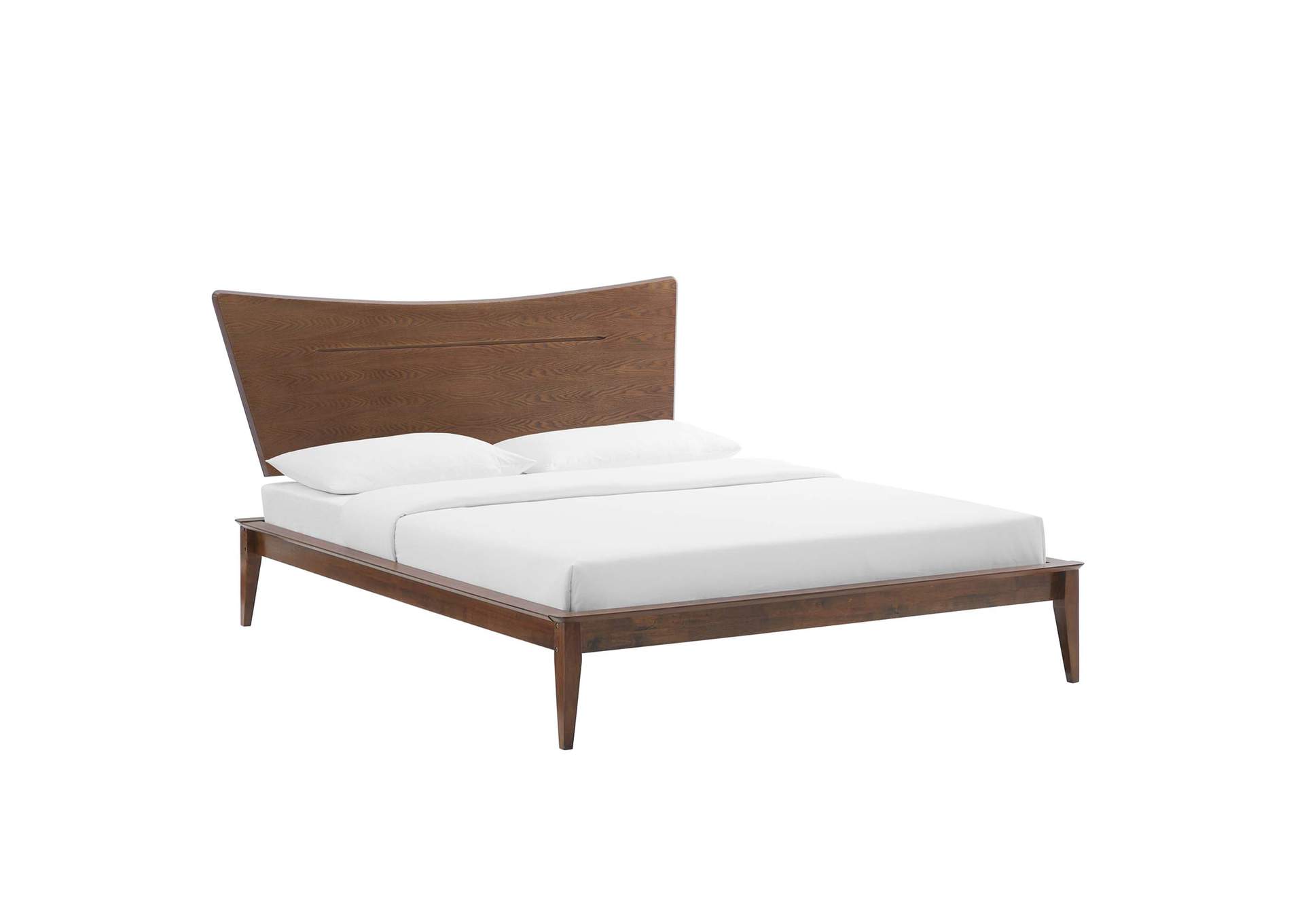 Walnut Astra Full Wood Platform Bed,Modway