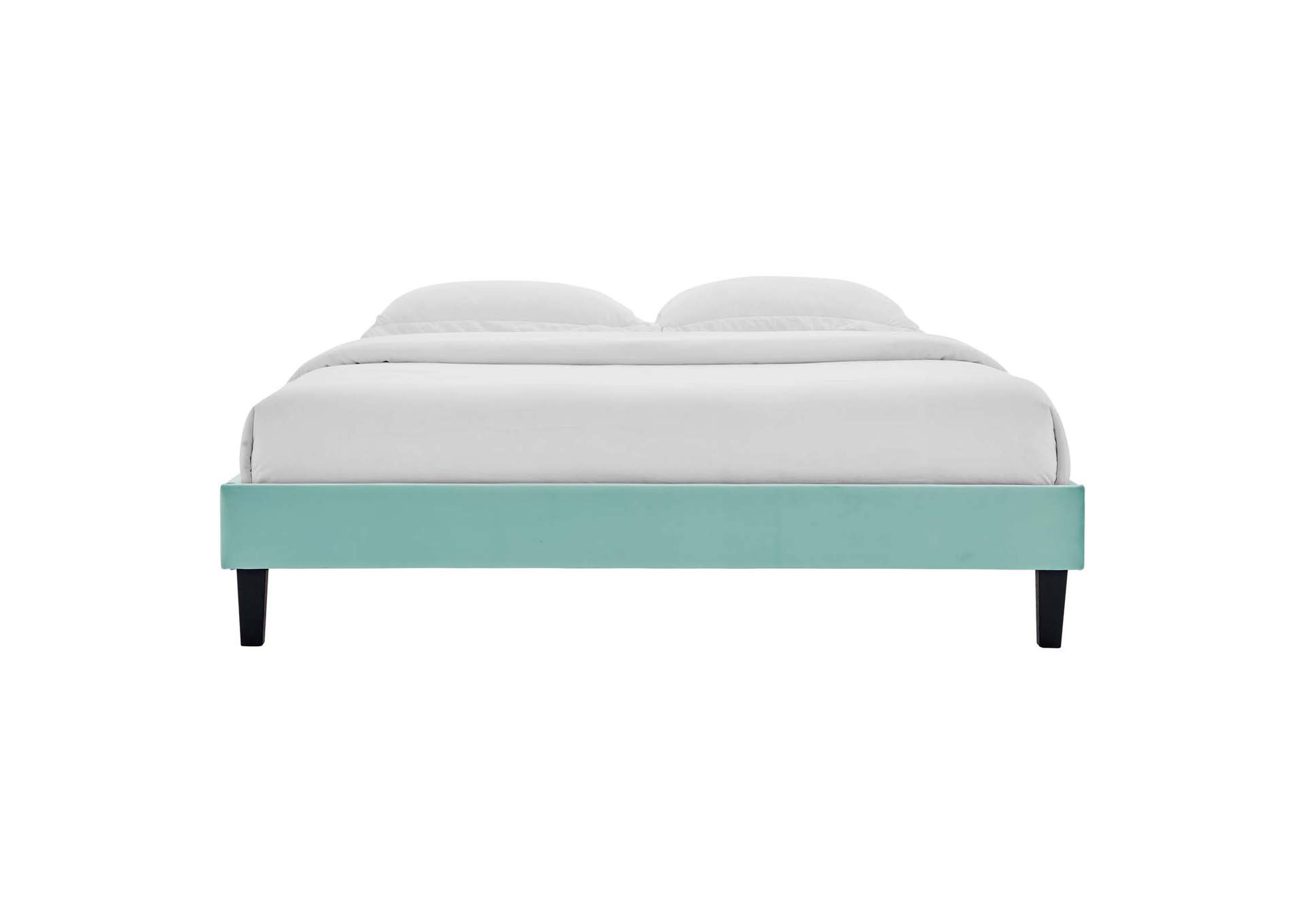 Mint Reign Twin Performance Velvet Platform Bed Frame,Modway