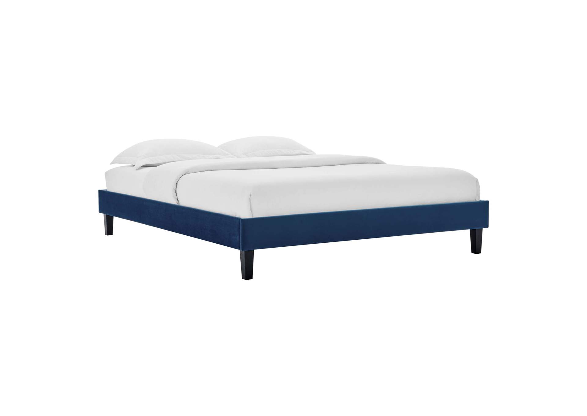 Navy Reign Twin Performance Velvet Platform Bed Frame,Modway