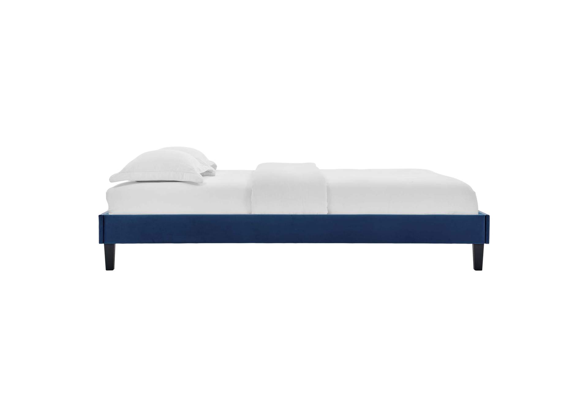 Navy Reign Twin Performance Velvet Platform Bed Frame,Modway