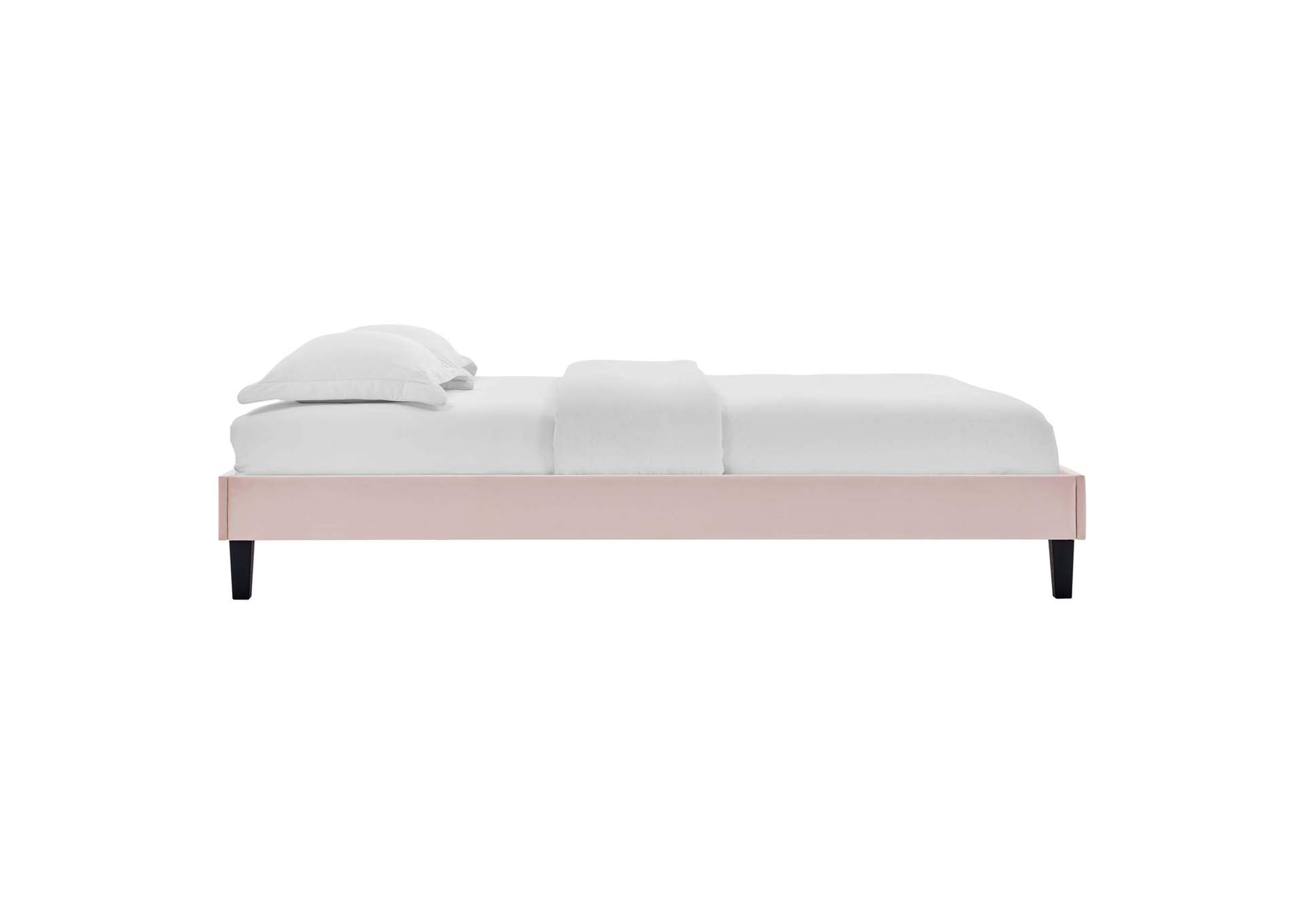 Pink Reign Twin Performance Velvet Platform Bed Frame,Modway