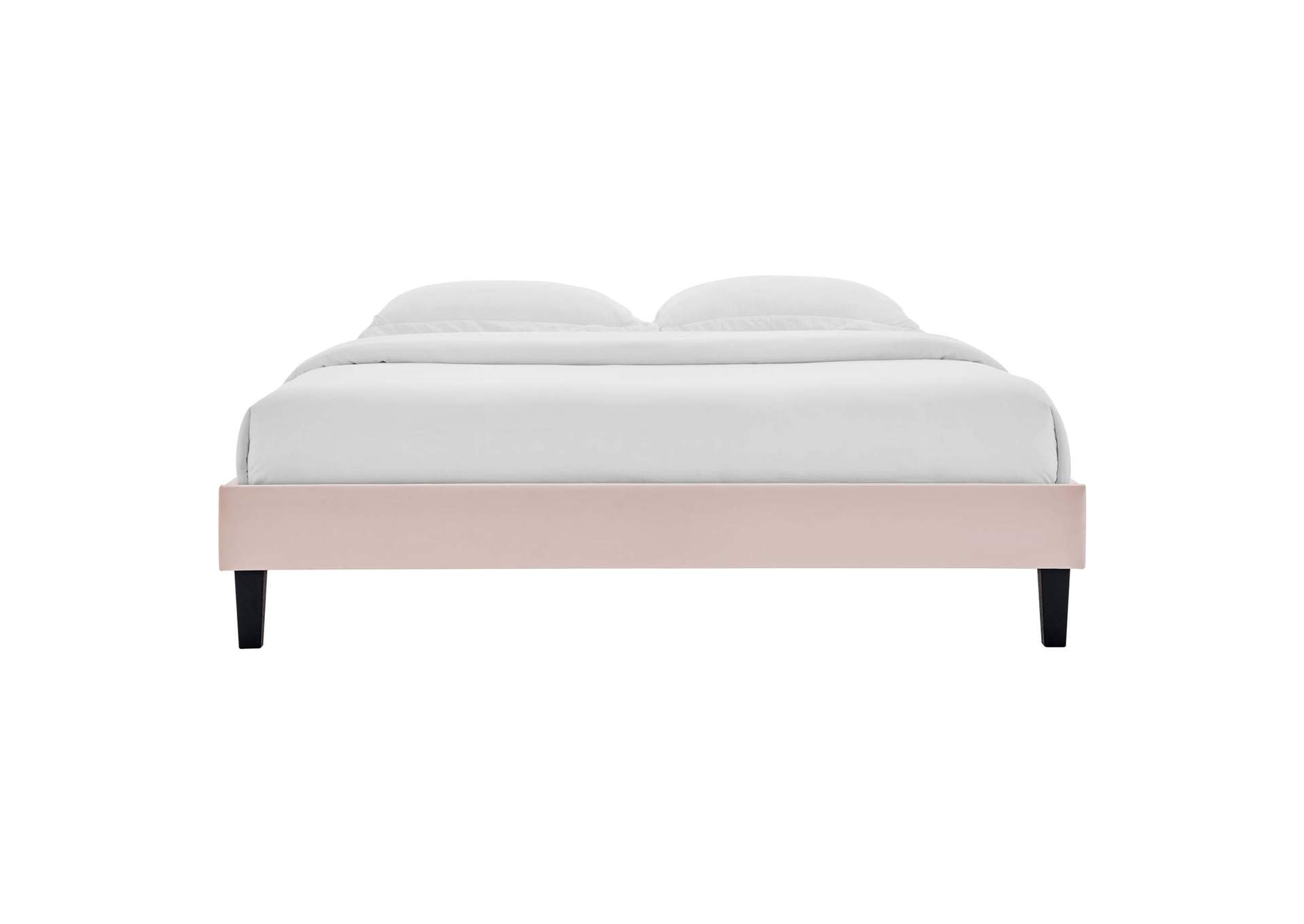 Pink Reign Twin Performance Velvet Platform Bed Frame,Modway