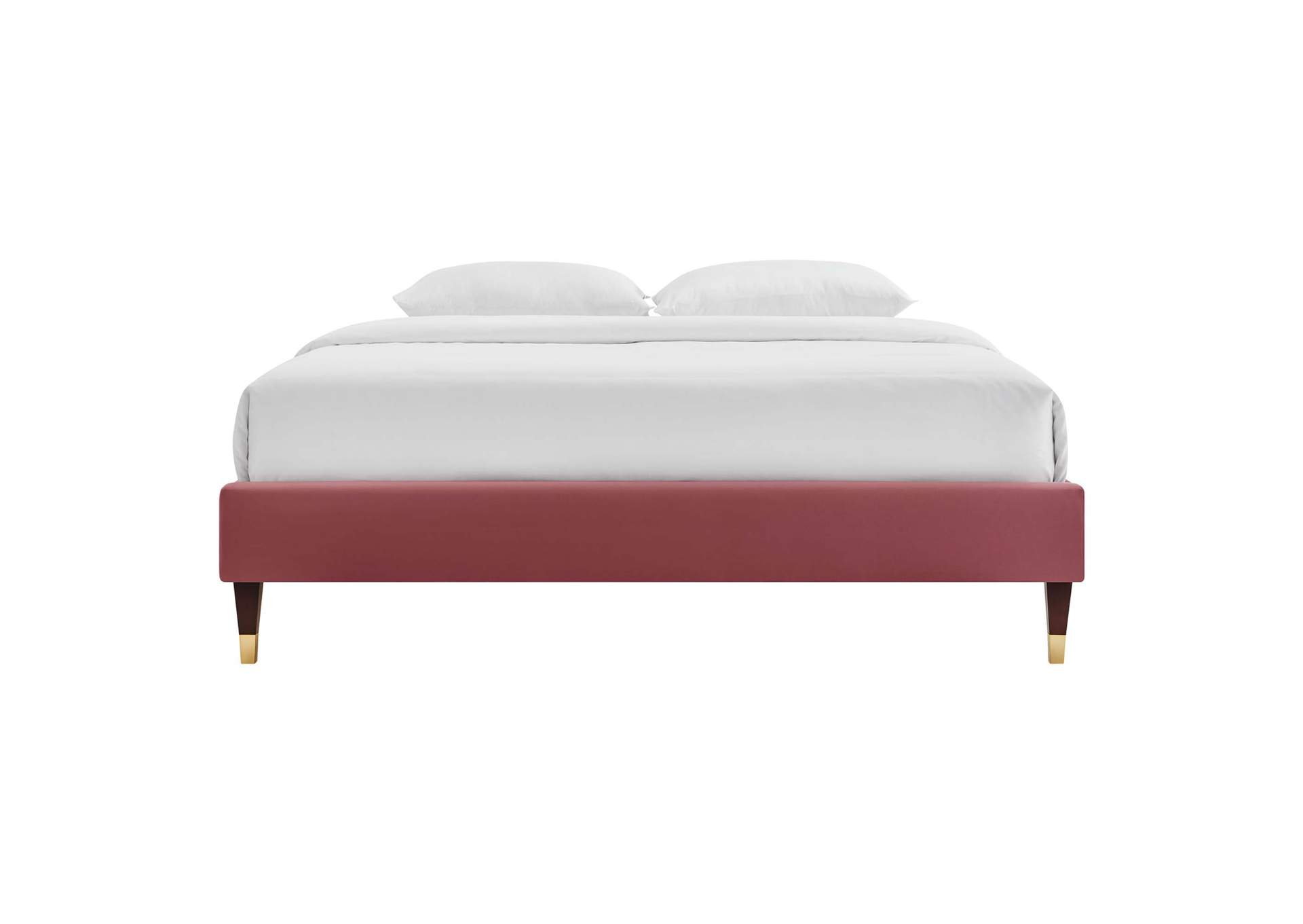 Dusty Rose Harlow Twin Performance Velvet Platform Bed Frame,Modway