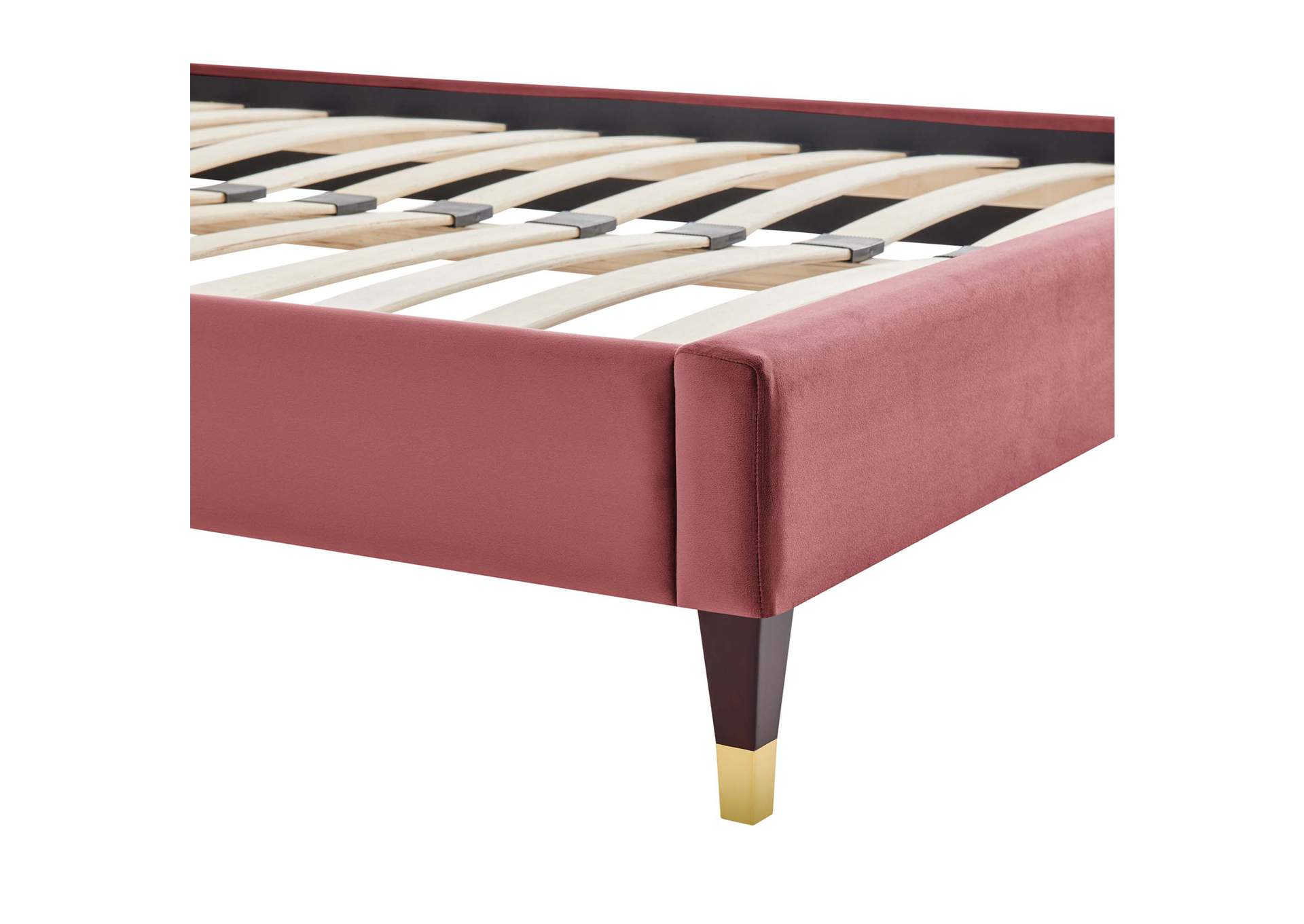 Dusty Rose Harlow Twin Performance Velvet Platform Bed Frame,Modway