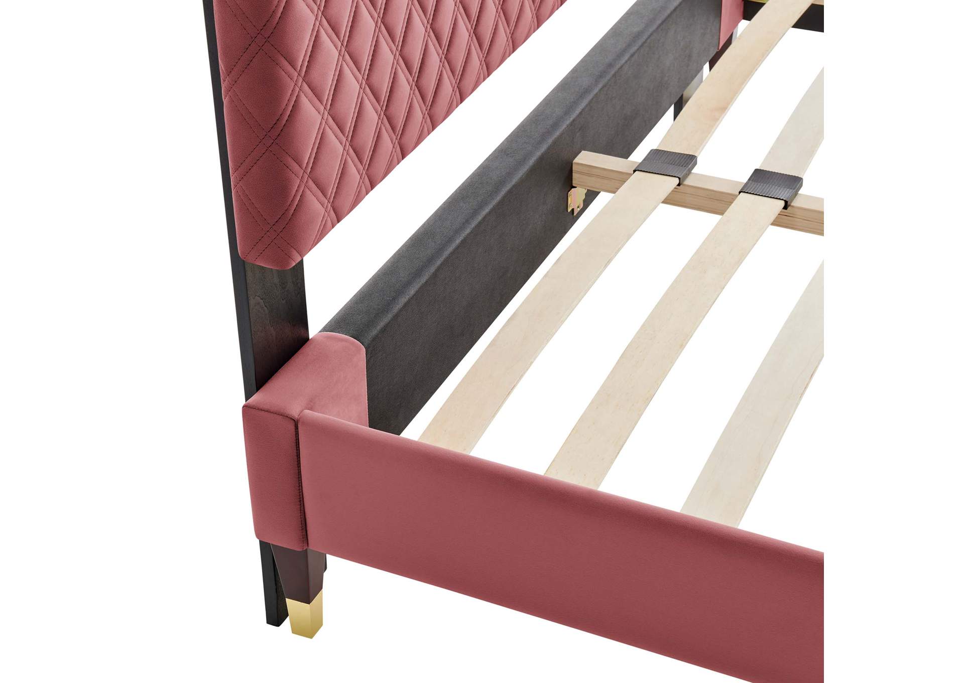 Dusty Rose Harlow Twin Performance Velvet Platform Bed Frame,Modway