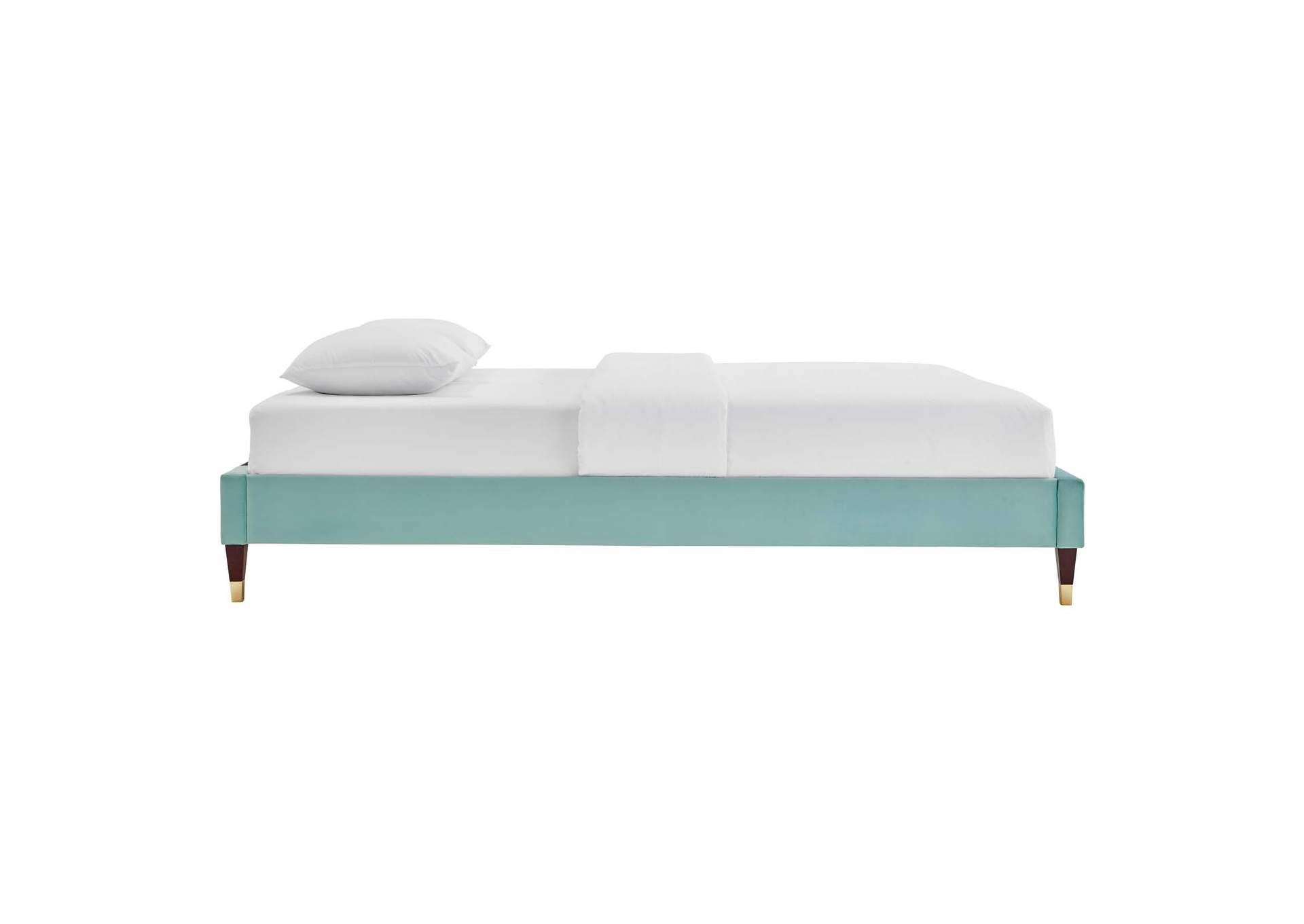 Mint Harlow Twin Performance Velvet Platform Bed Frame,Modway