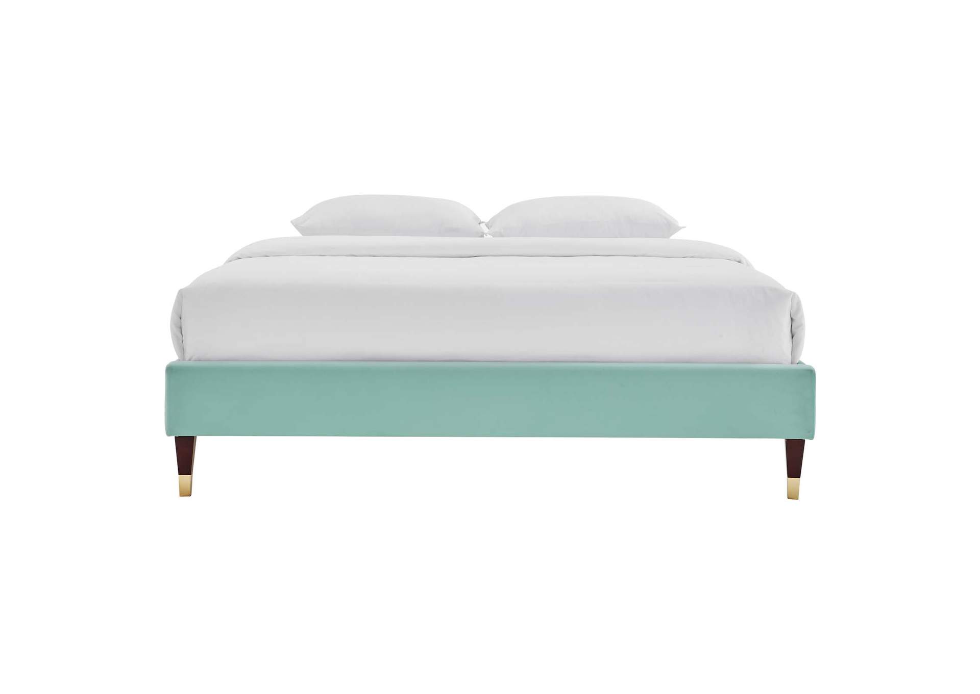 Mint Harlow Twin Performance Velvet Platform Bed Frame,Modway