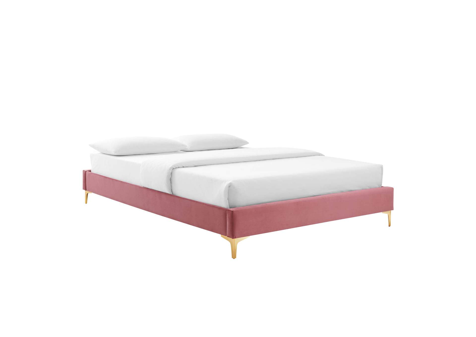 Dusty Rose Sutton Twin Performance Velvet Bed Frame,Modway