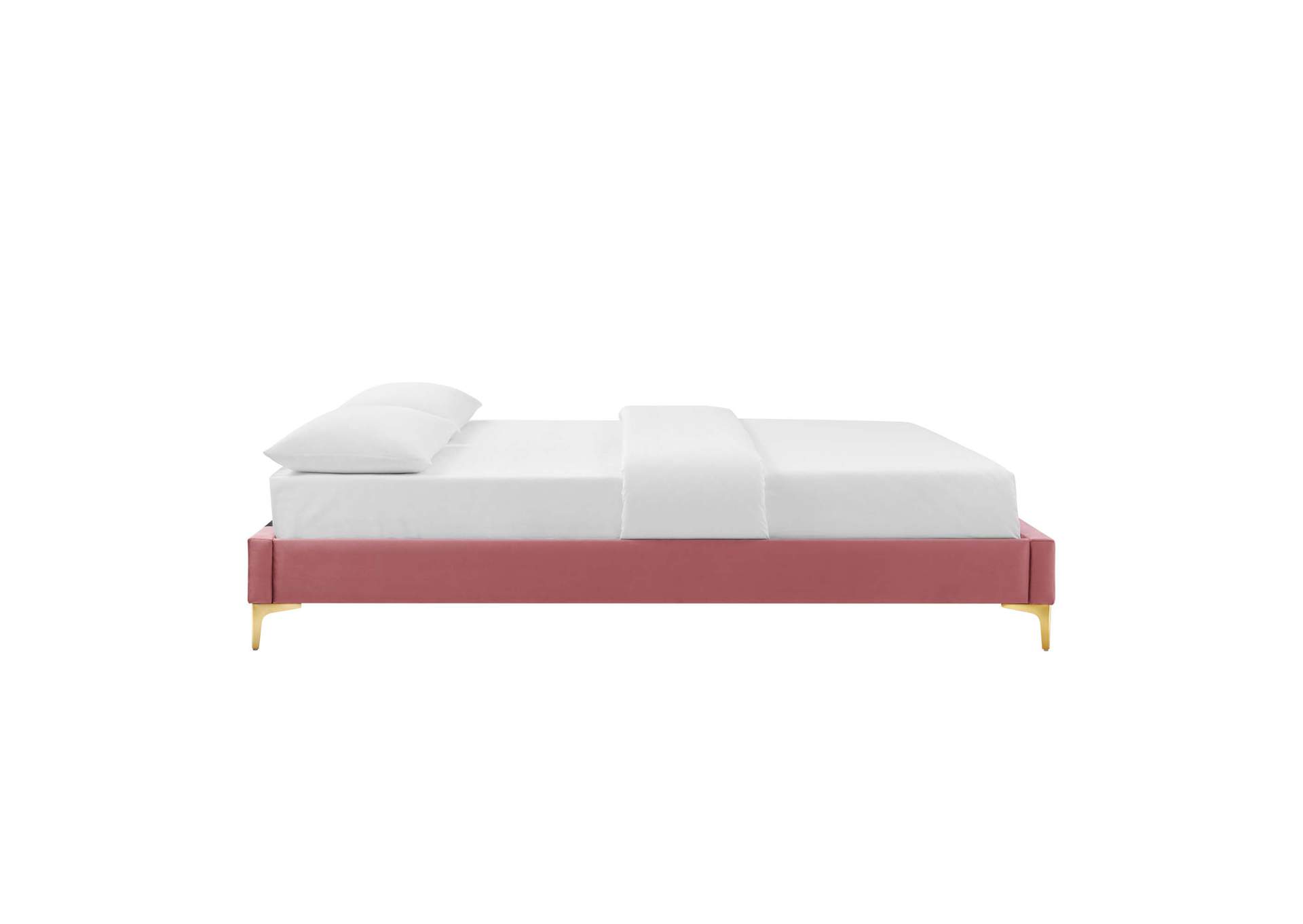 Dusty Rose Sutton Twin Performance Velvet Bed Frame,Modway