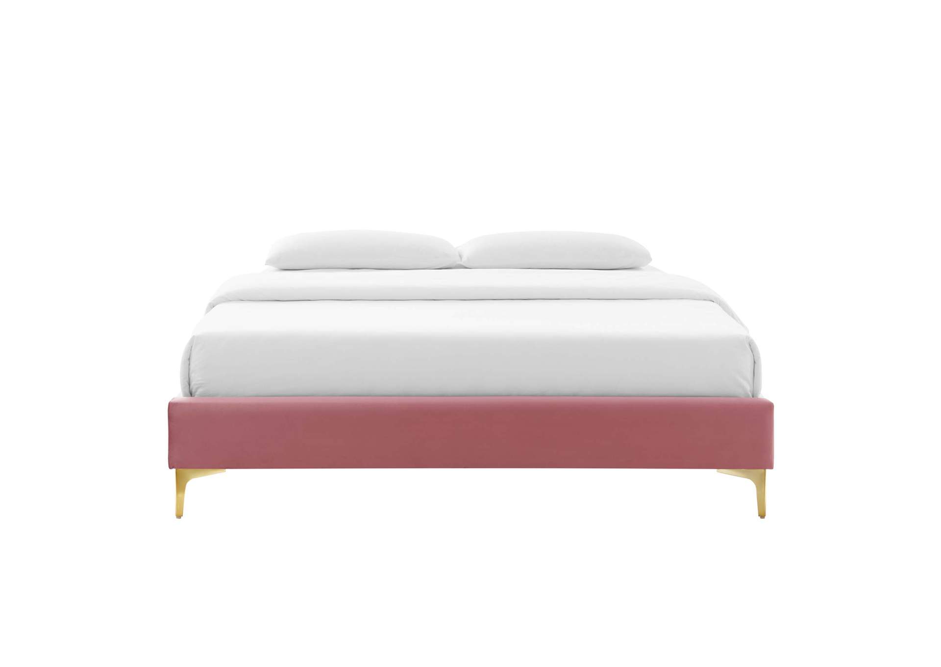 Dusty Rose Sutton Twin Performance Velvet Bed Frame,Modway