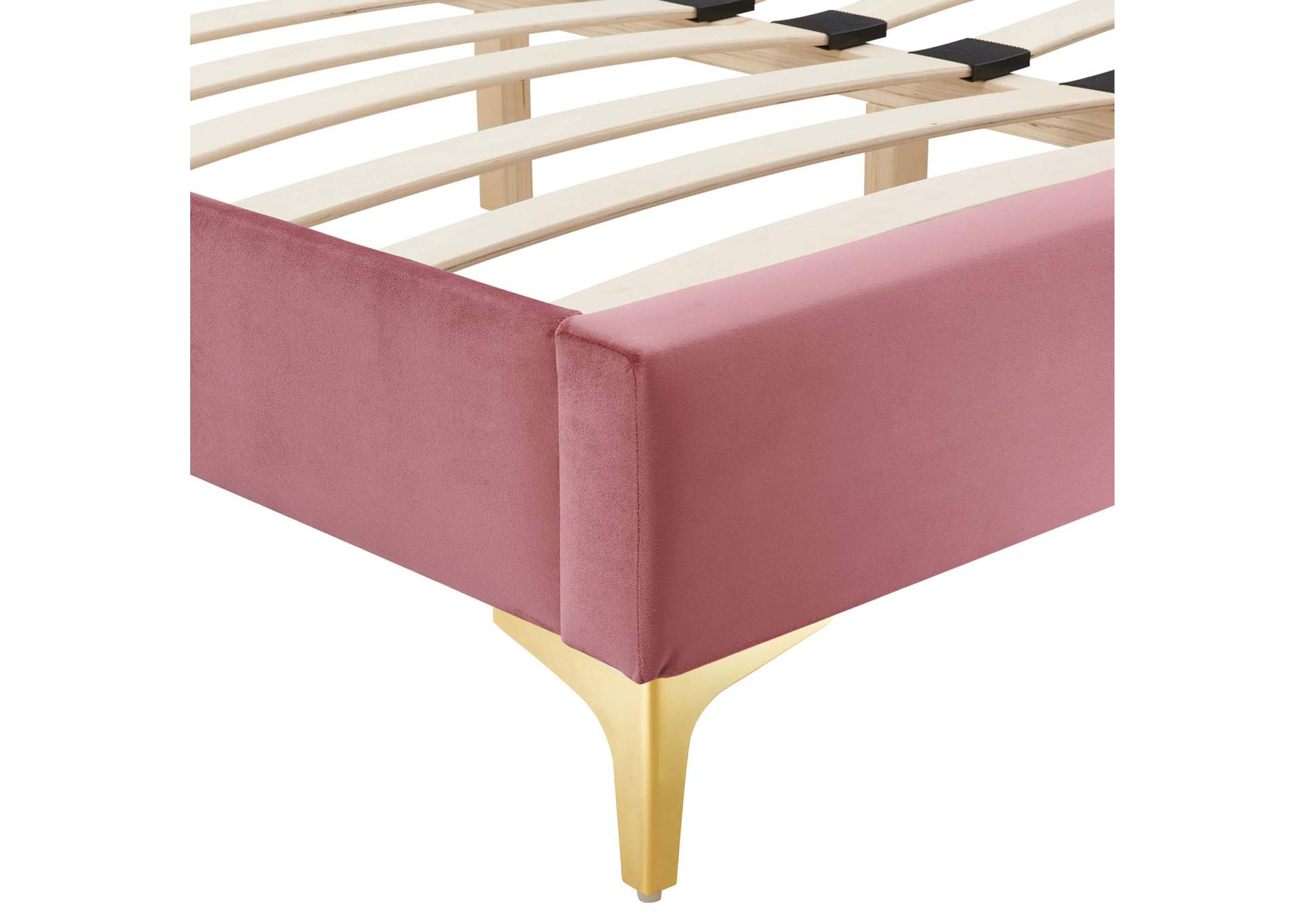 Dusty Rose Sutton Twin Performance Velvet Bed Frame,Modway